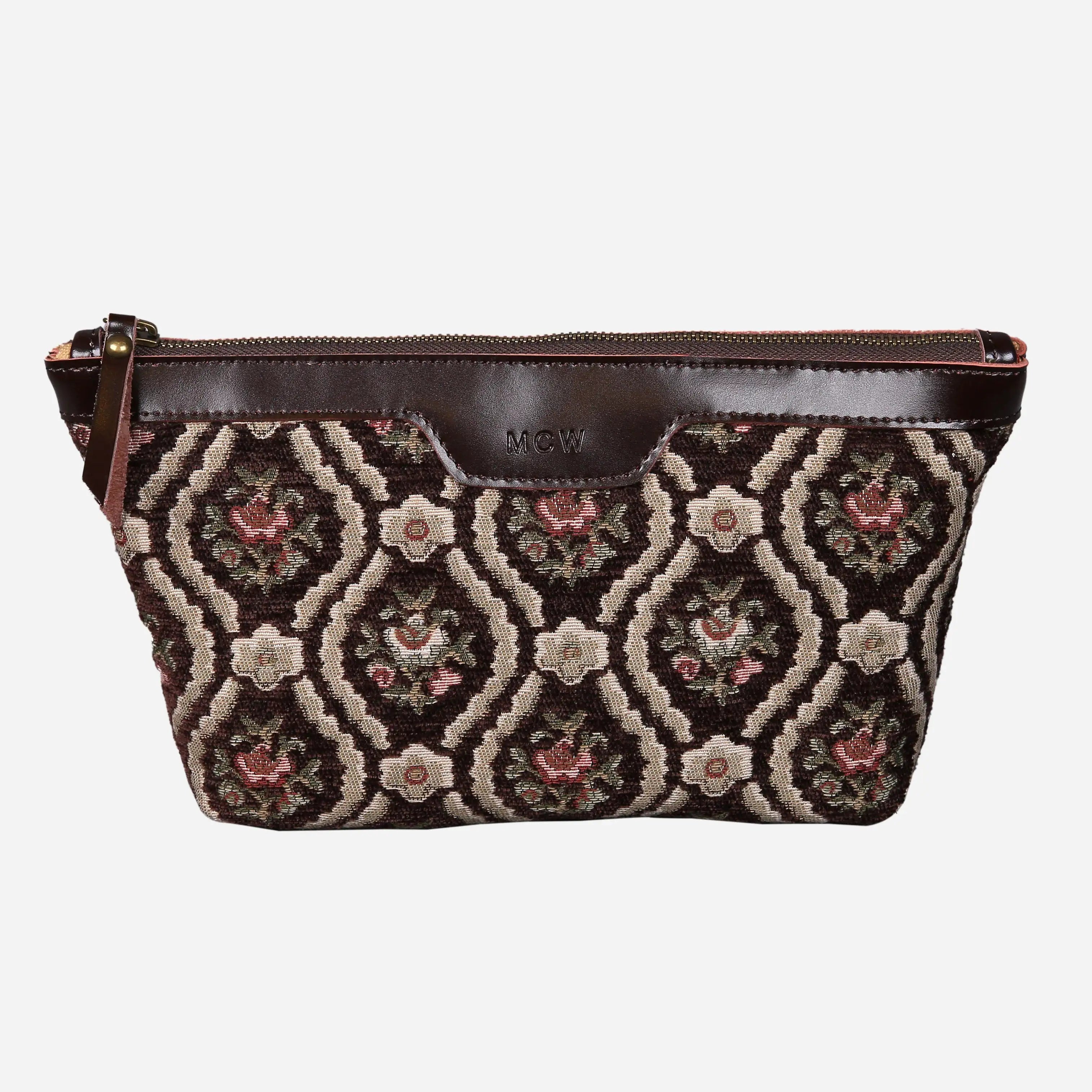 Traditional Coffee Carpet Makeup Bag carpet bag MCW Handmade of America main
