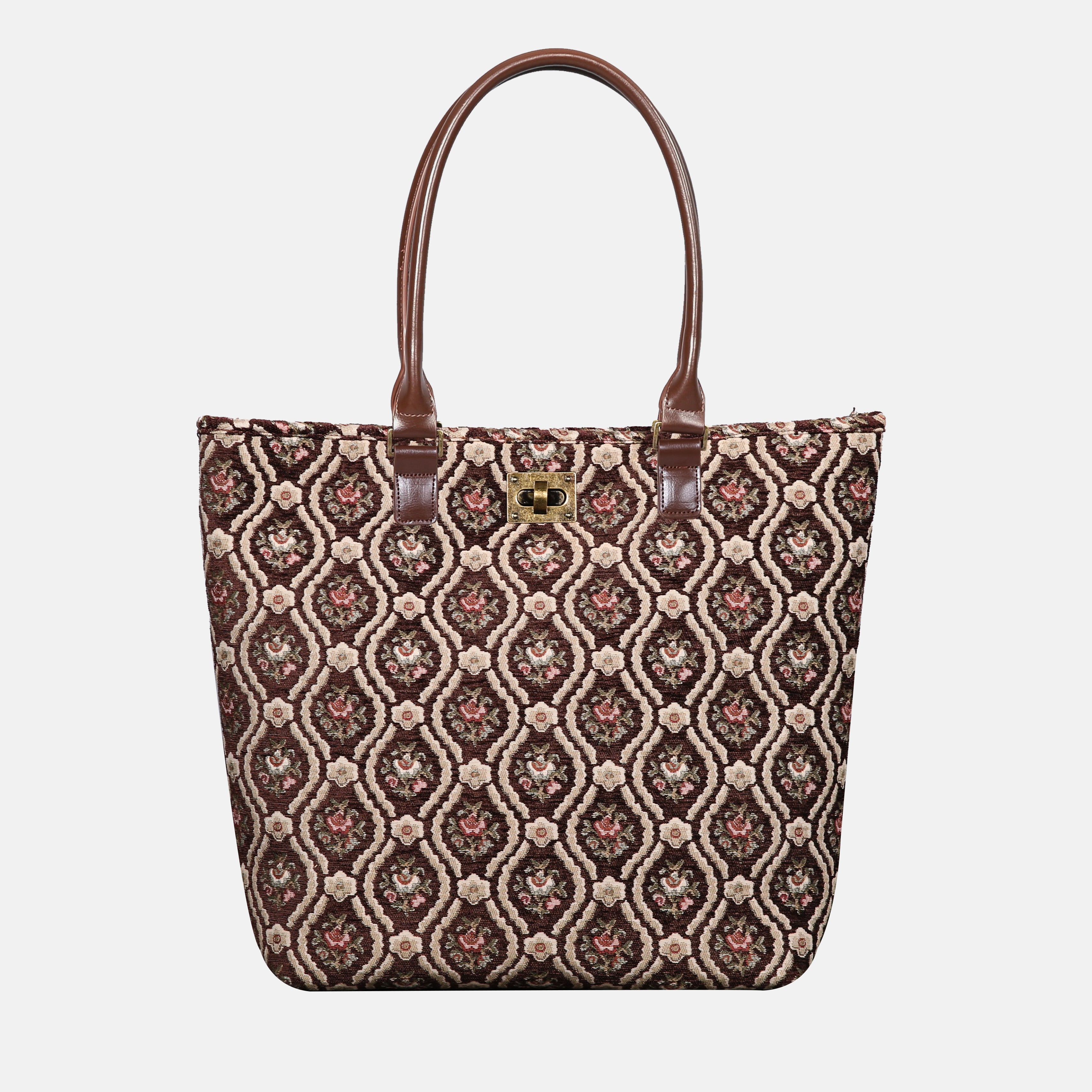 Traditional Coffee Carpet Tote Shopper Carpetbag of America main