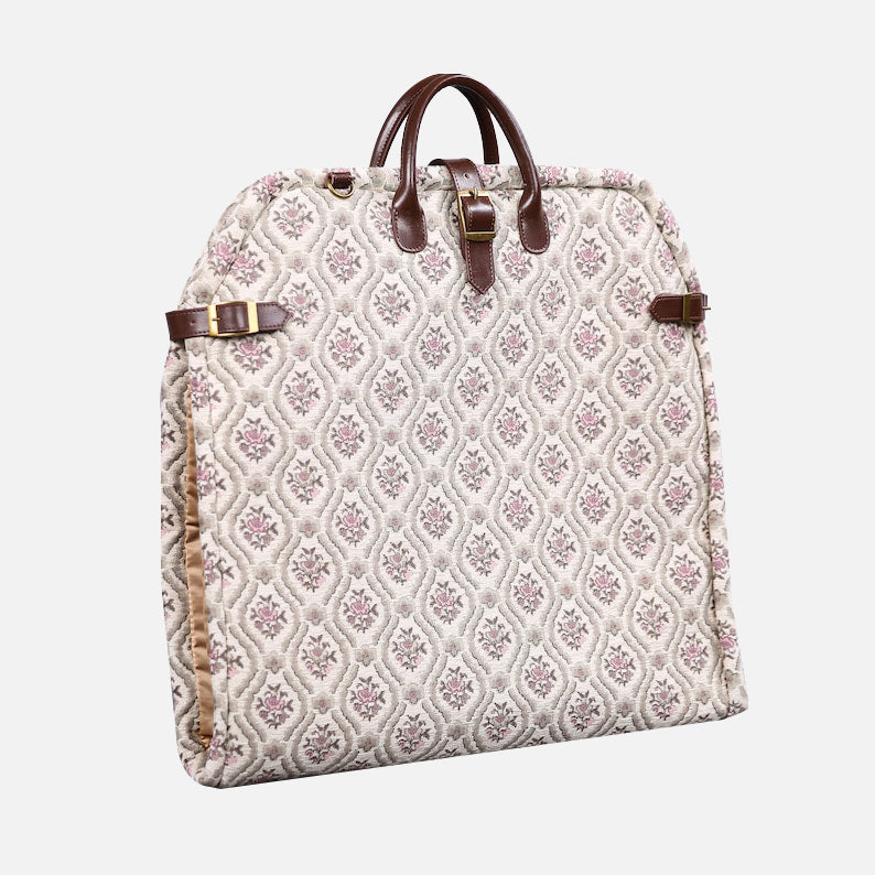 Traditional Cream Carpet Garment Bag carpet bag of America Front side