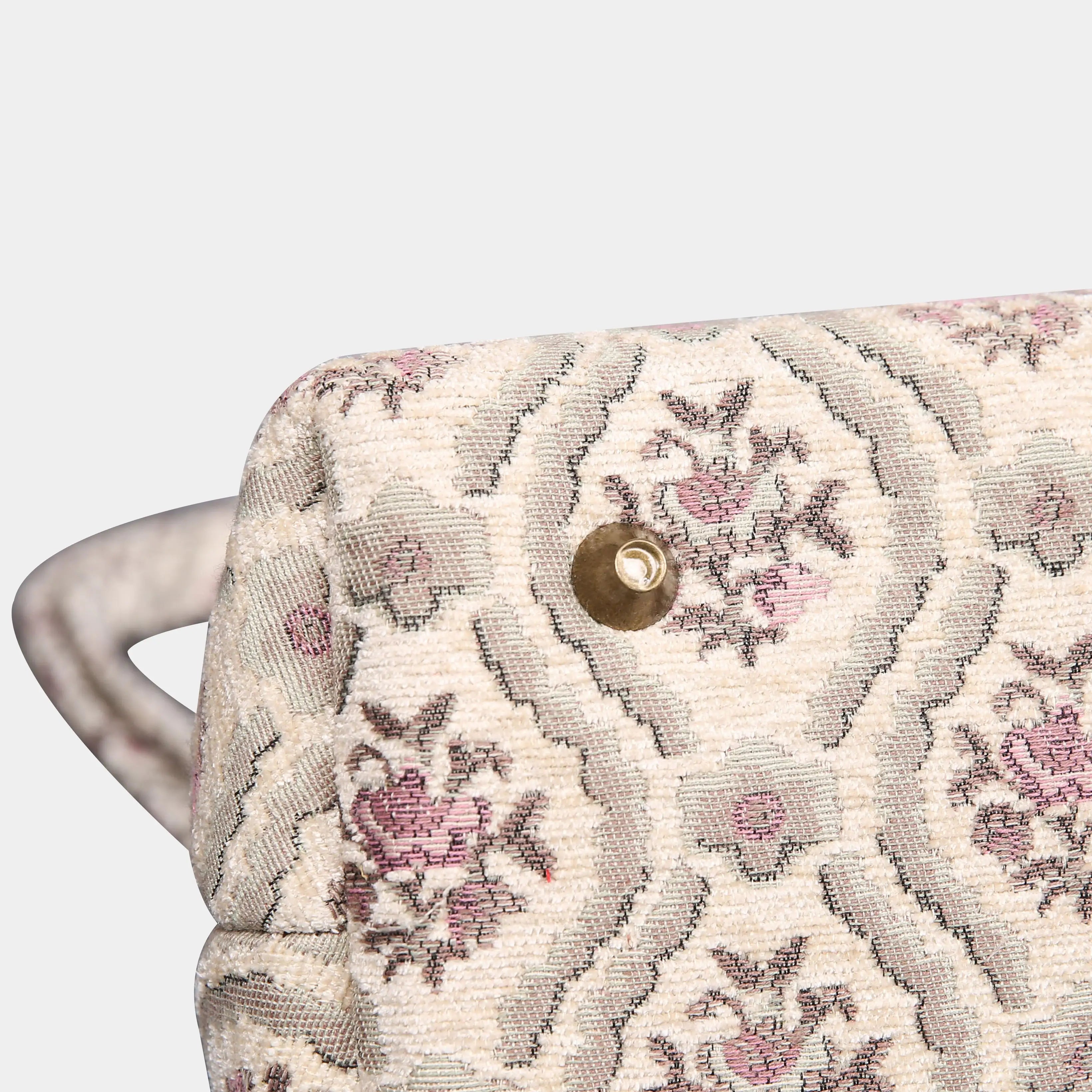 Traditional Cream Carpet Satchel carpet bag MCW Handmade of America bottom