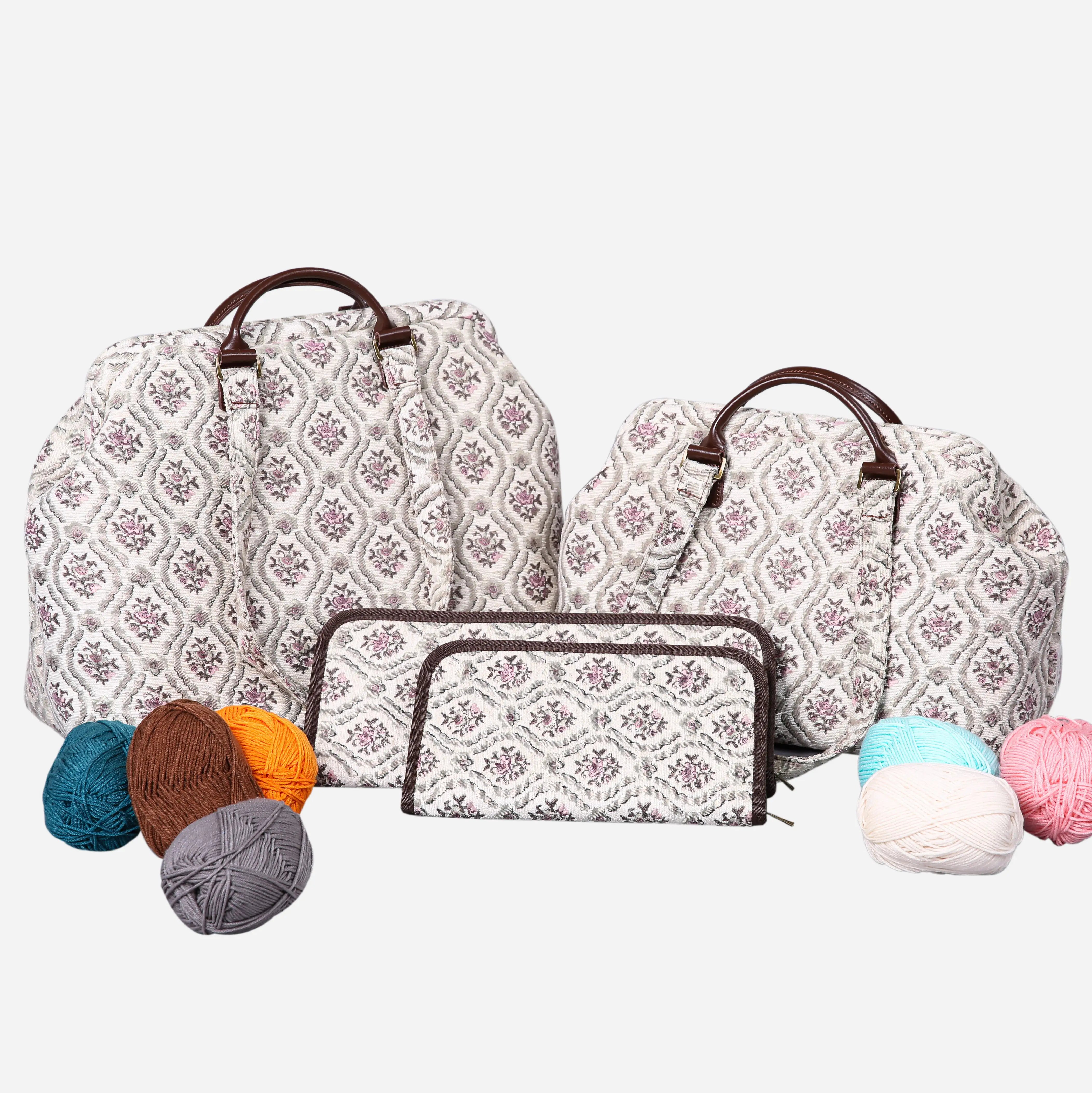 Traditional Cream Knitting Project Bag of America-set