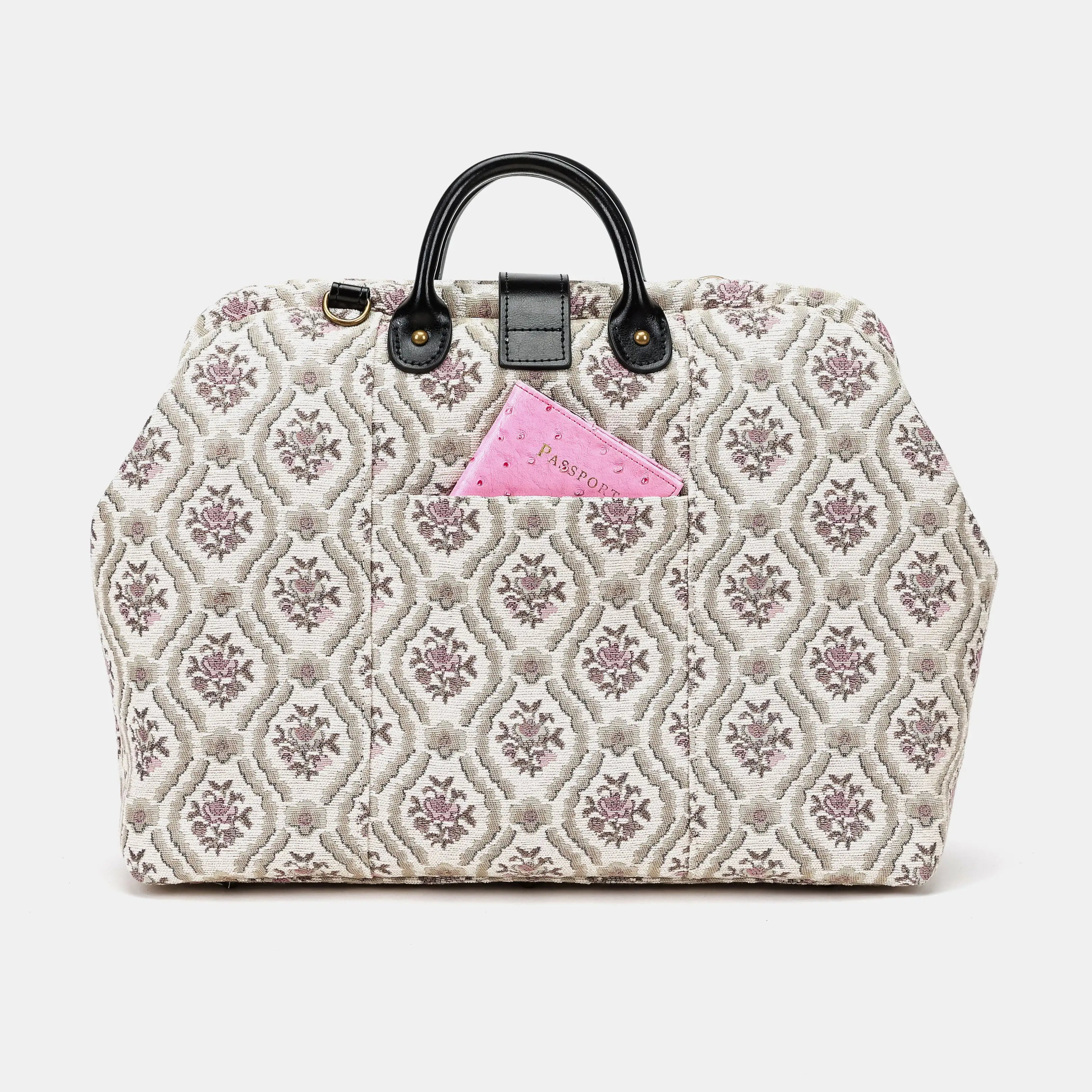Traditional Cream Laptop Work Bag Carpetbag of America back