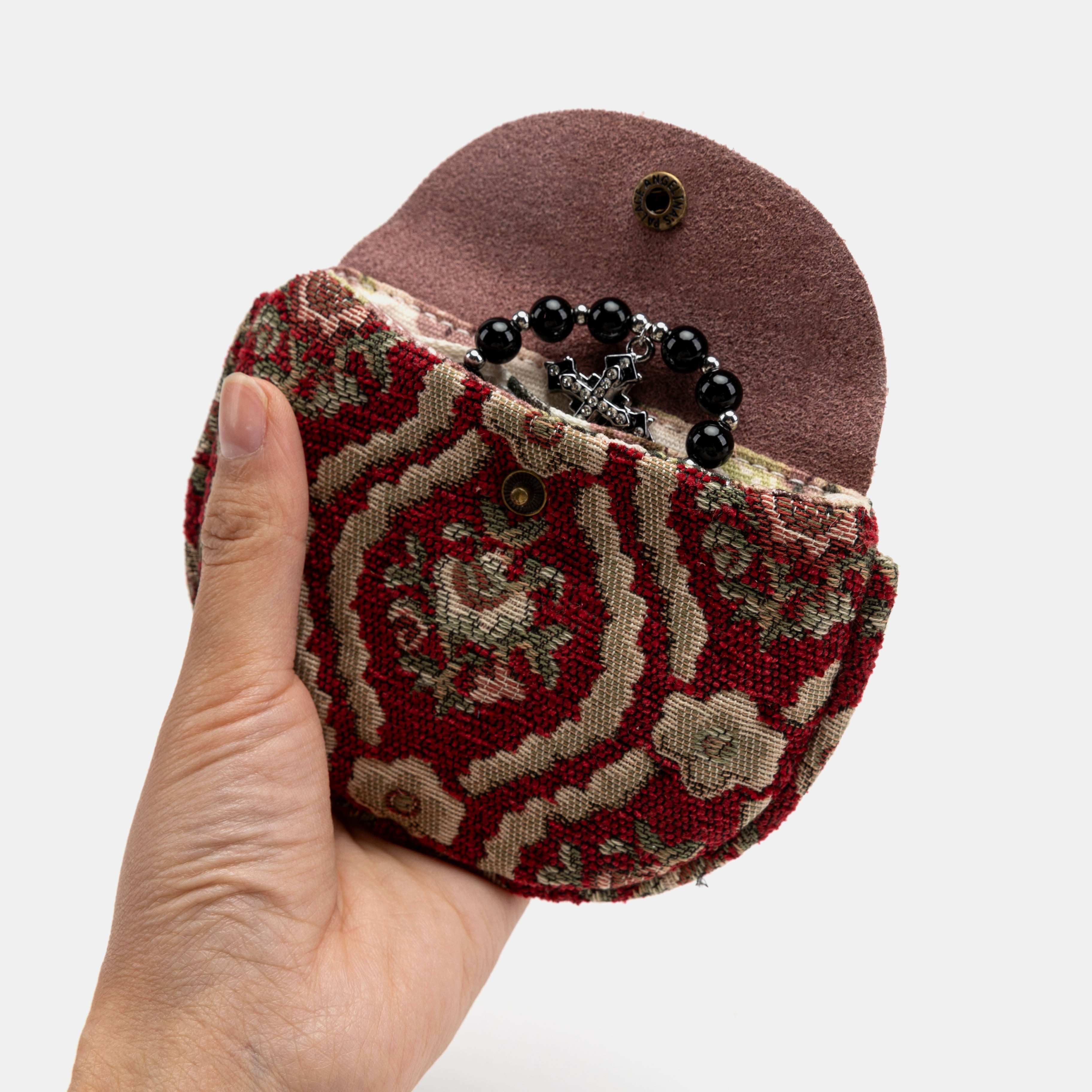Traditional Pattern Series Rosary Bag Carpetbag of America red-4