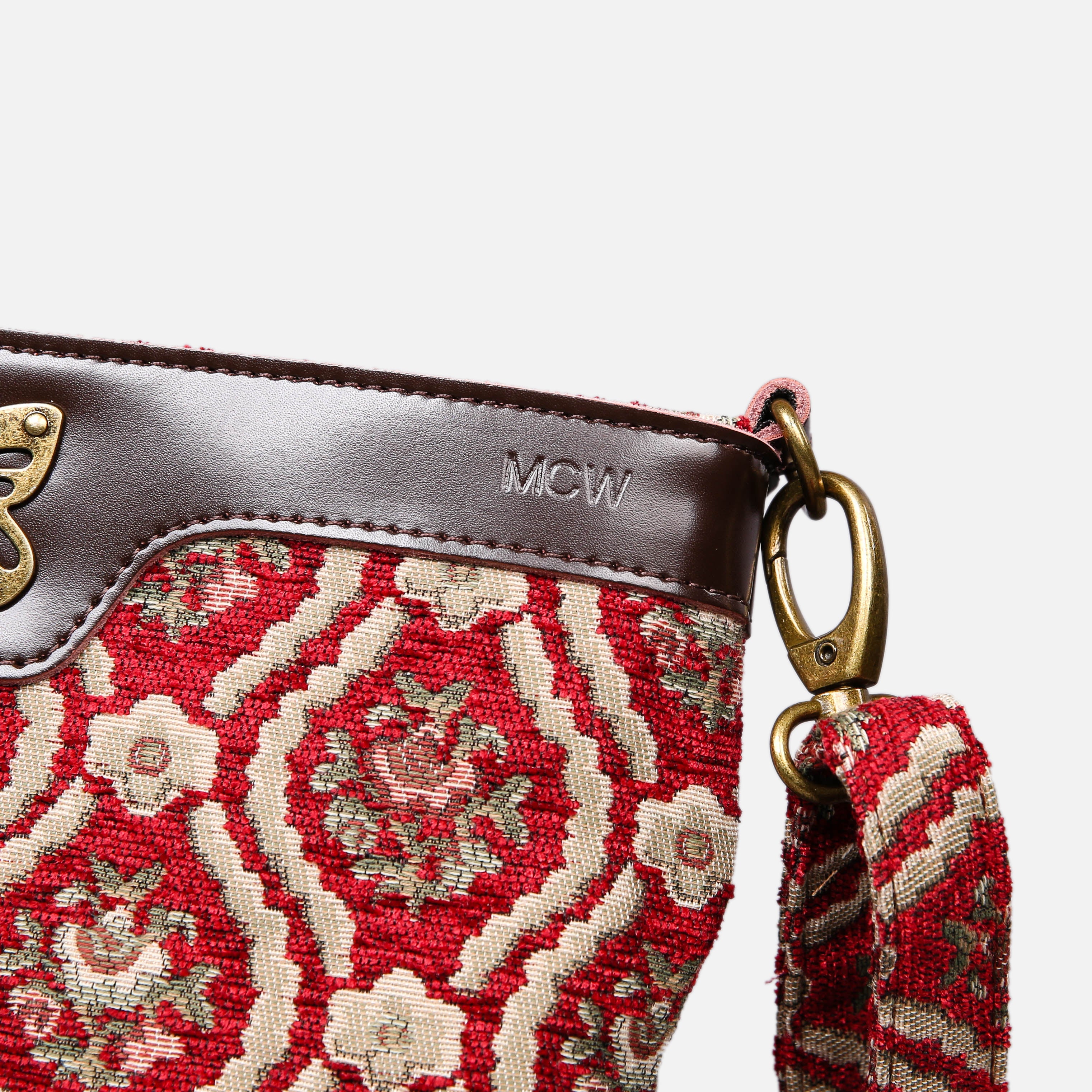 Traditional Red Carpet Crossbody Bag carpet bag MCW Handmade of America details
