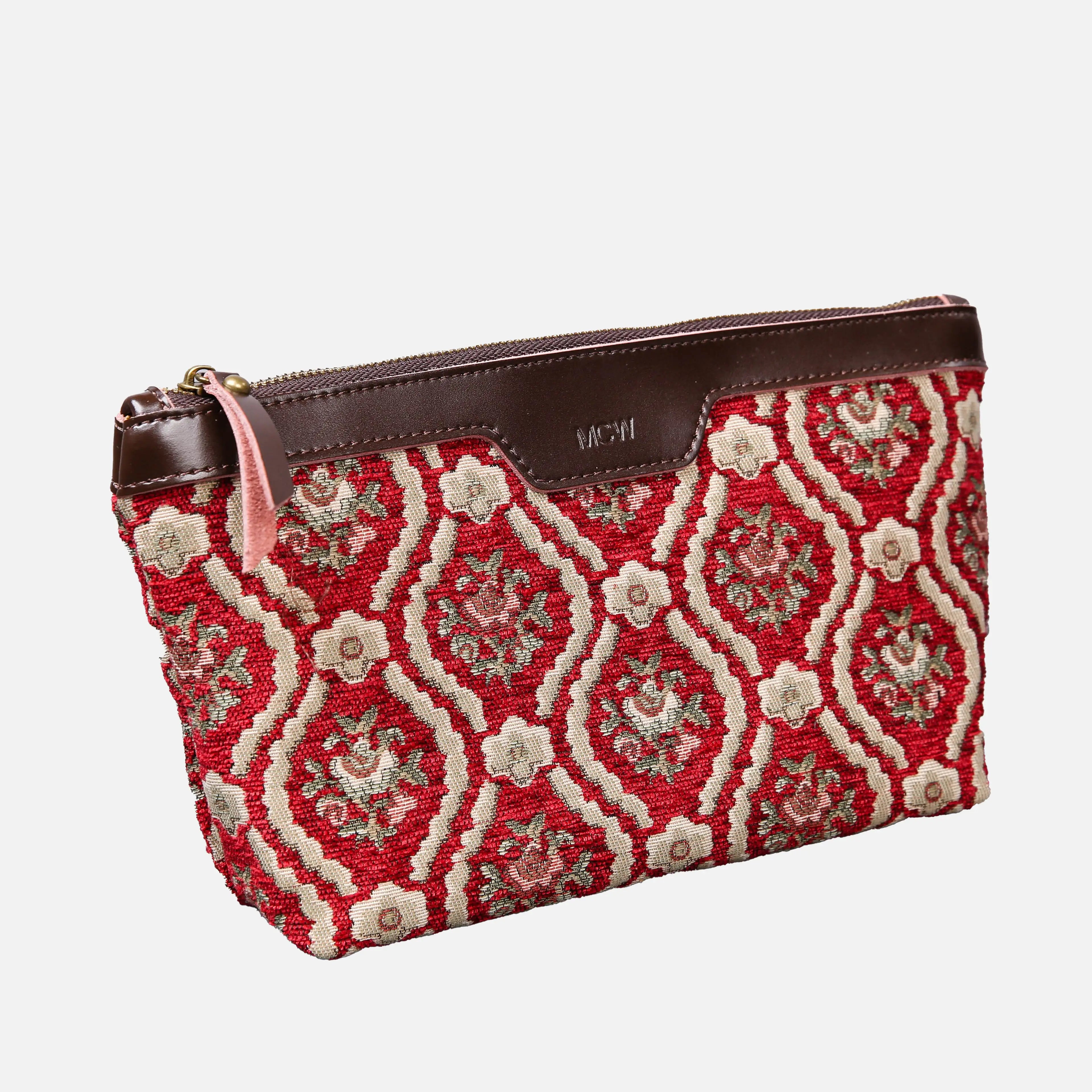 Traditional Red Carpet Makeup Bag carpet bag MCW Handmade of America front