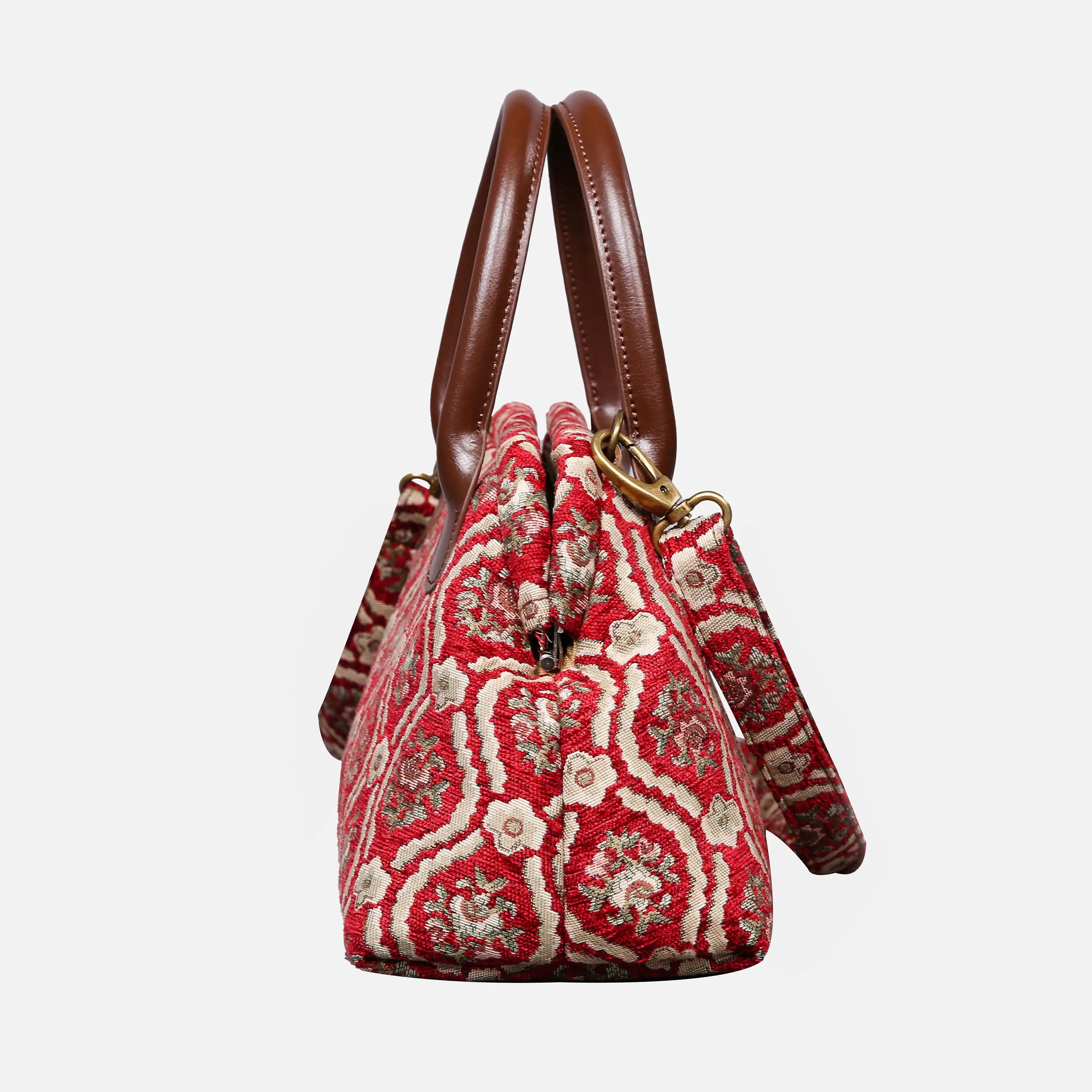 Traditional Red Carpet Satchel Carpetbag of America side