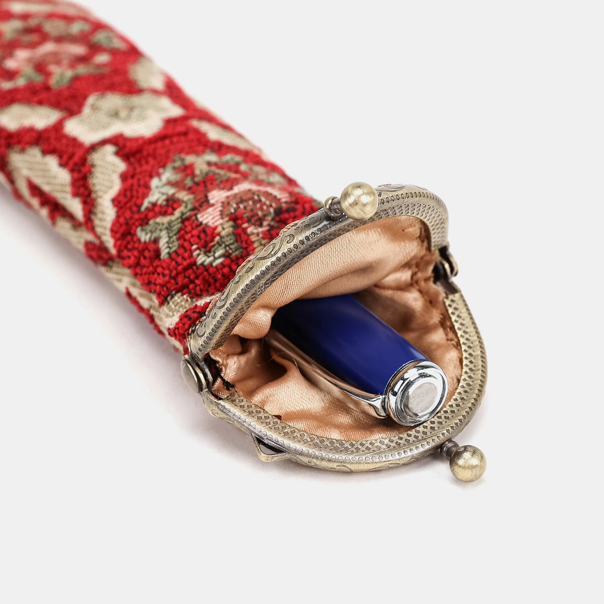 Traditional Red Solo Pen Case Carpetbag of America open