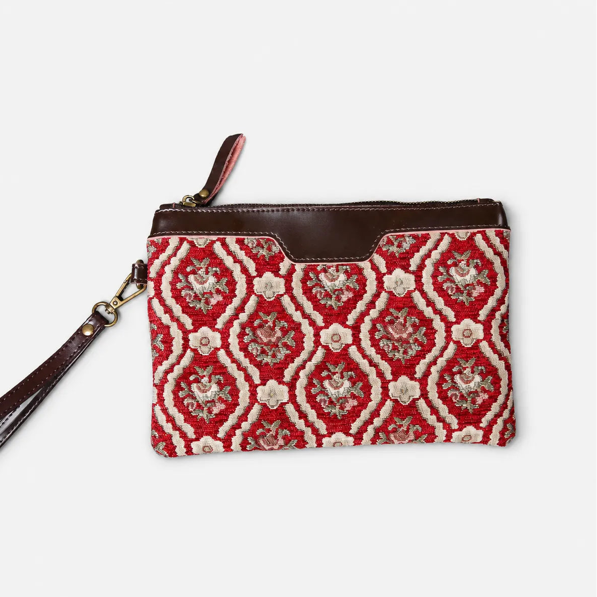 Traditional Red Wristlet Clutch carpet bag MCW Handmade main