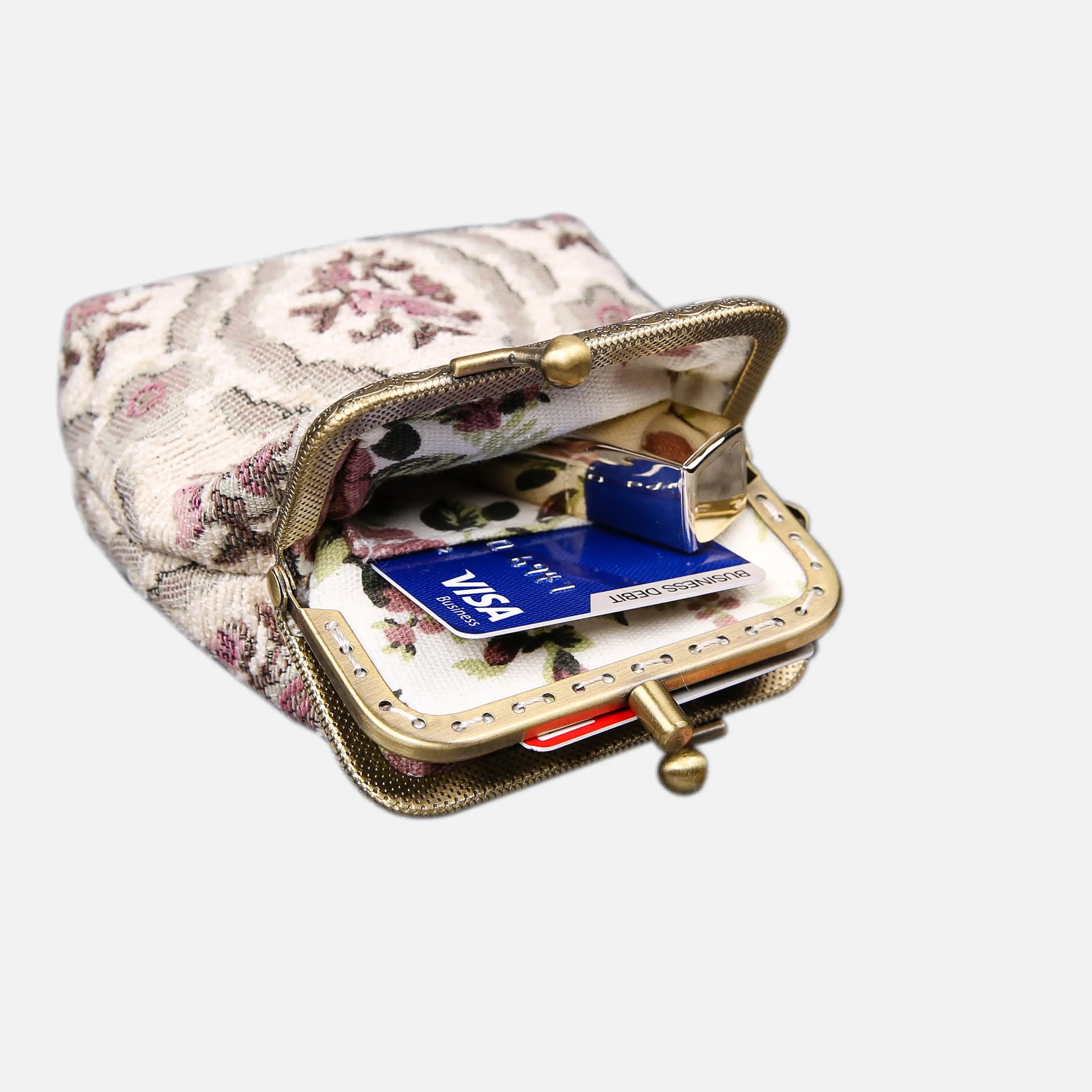 Traditional Series Double Kiss Clasp Coin Purse of America inside-5