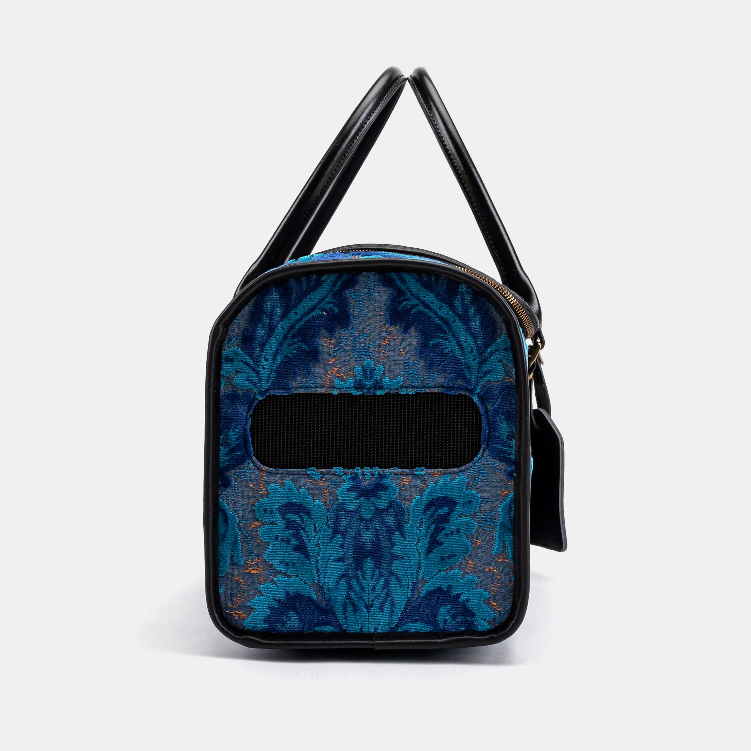 Travel Dog Carrier Burnout Velvet Revival Aqua of America side