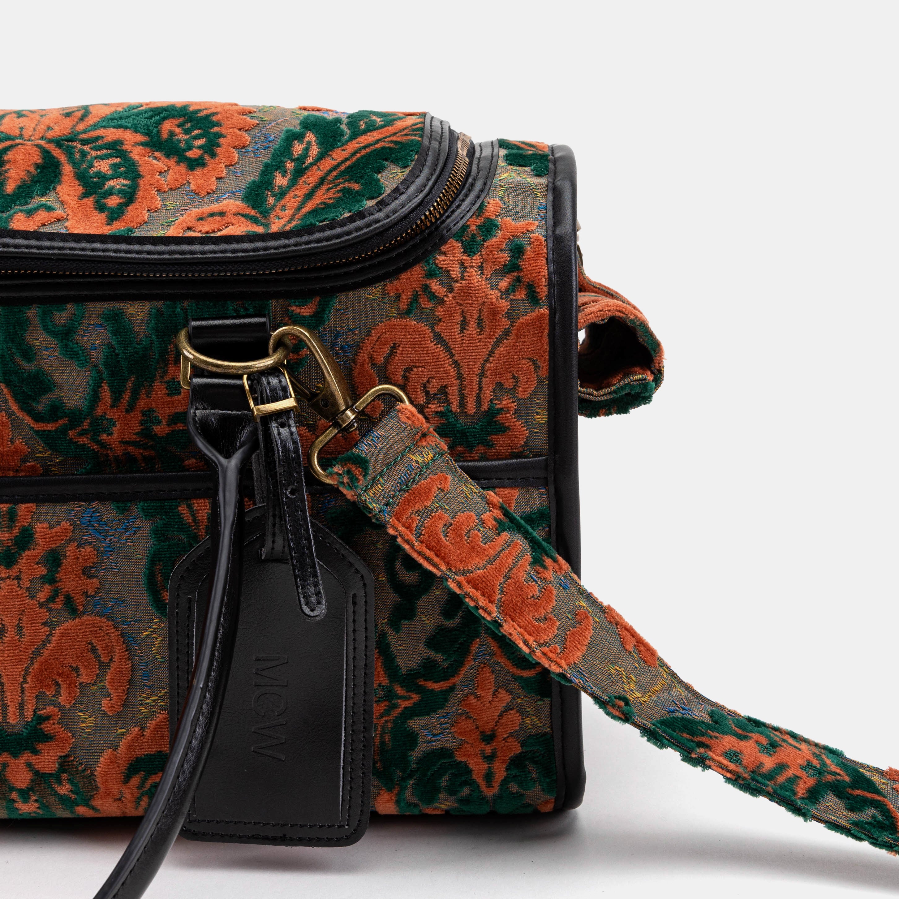 Travel Dog Carrier Burnout Velvet Revival Jade of America clasp