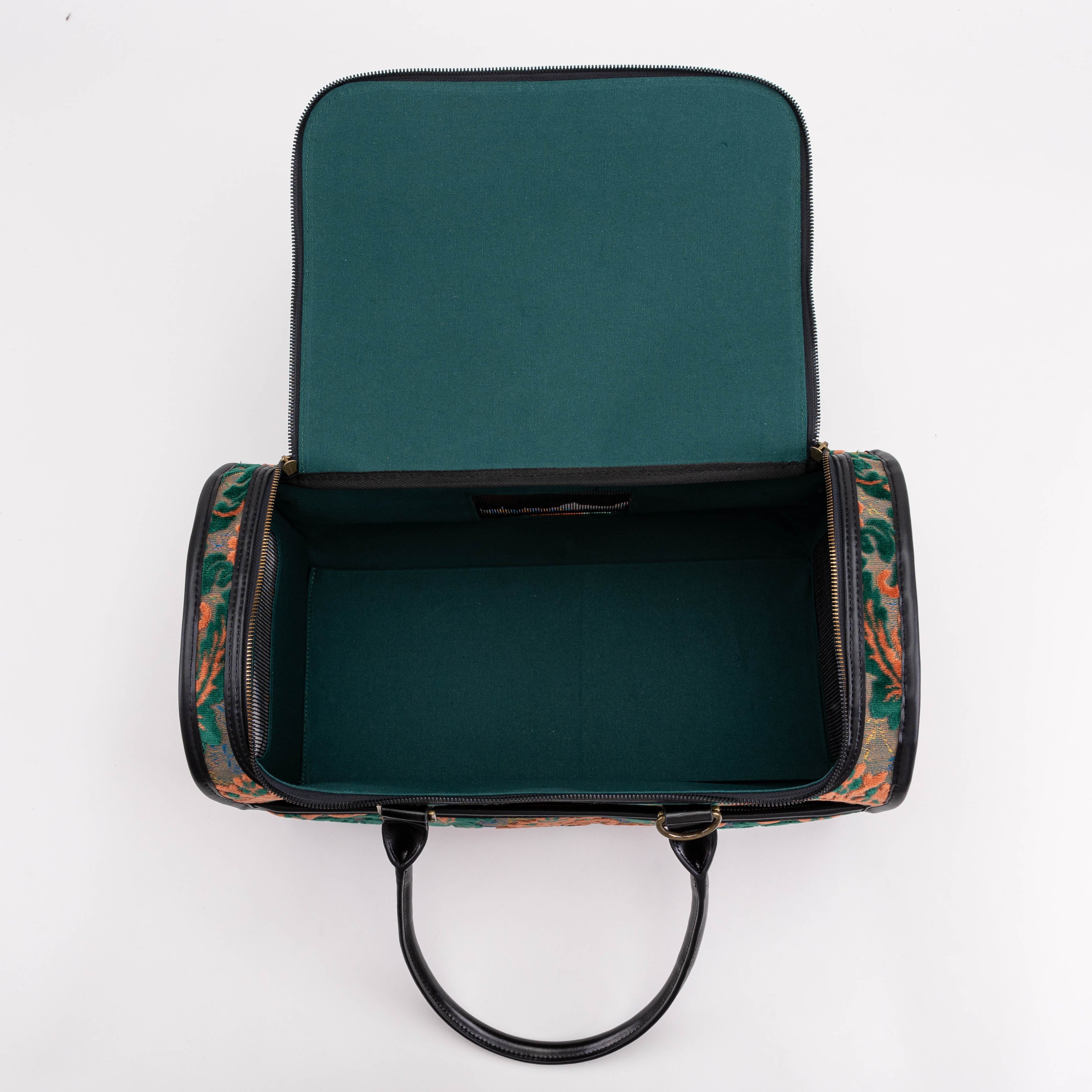Travel Dog Carrier Burnout Velvet Revival Jade of America inside