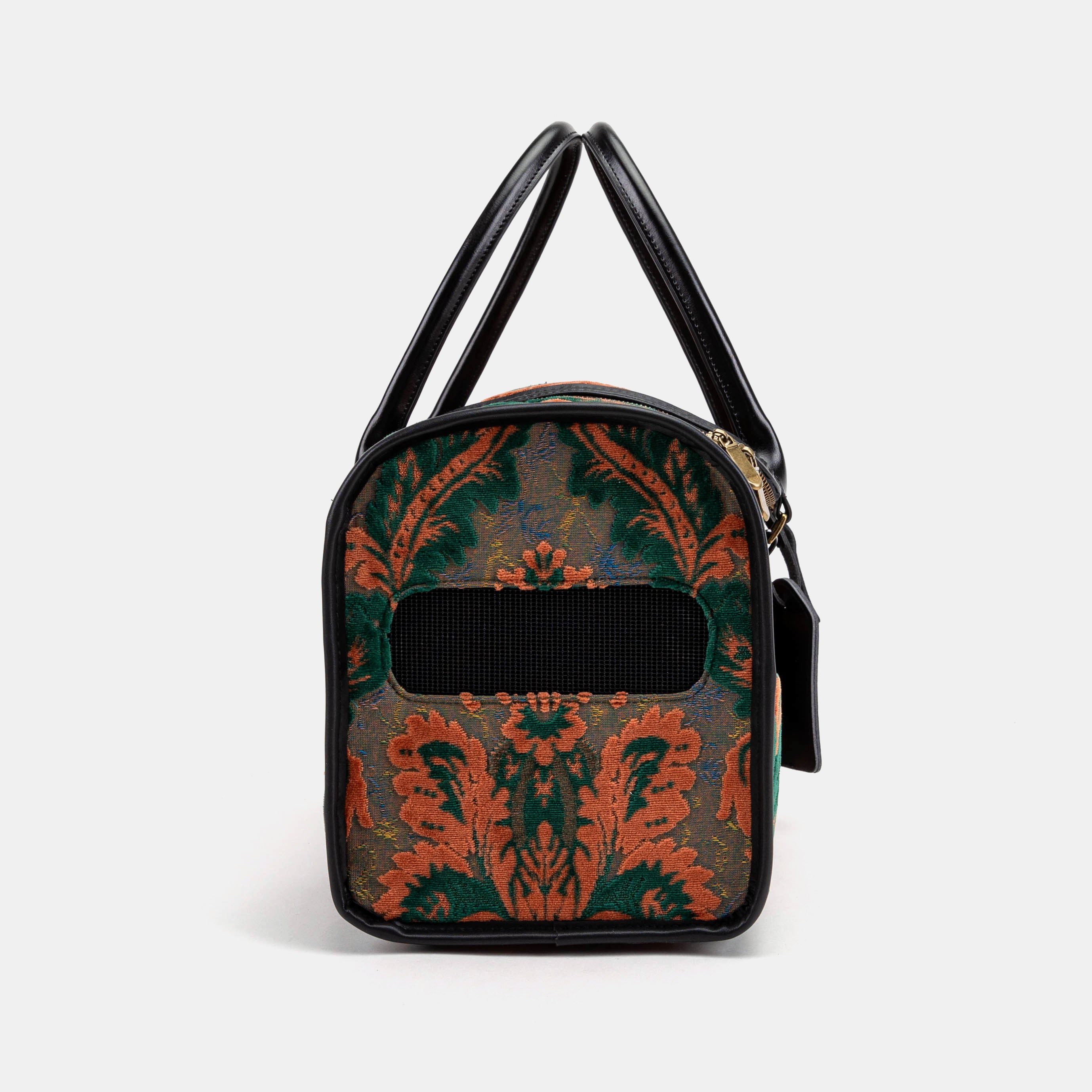 Travel Dog Carrier Burnout Velvet Revival Jade of America side