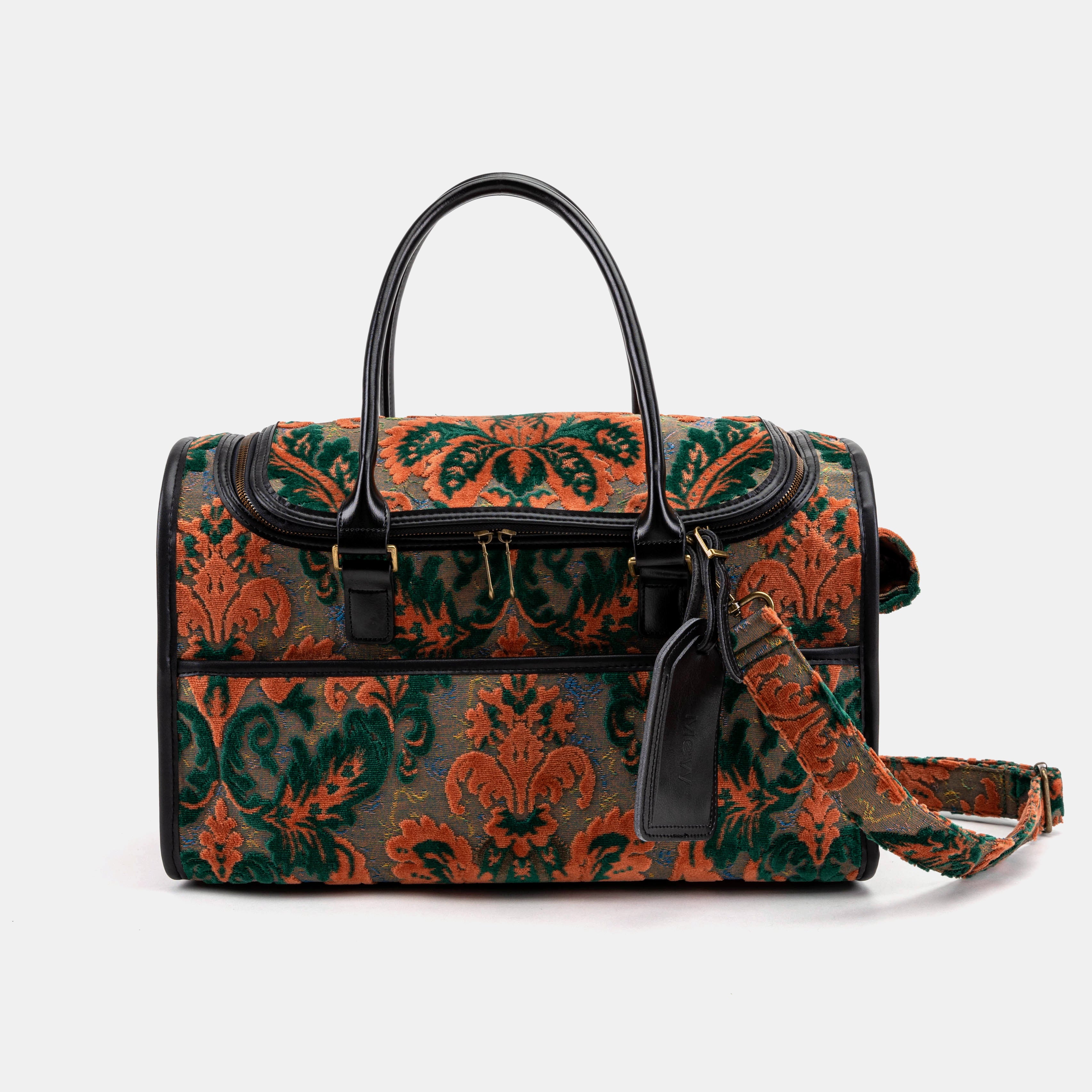 Travel Dog Carrier Burnout Velvet Revival Jade of America front