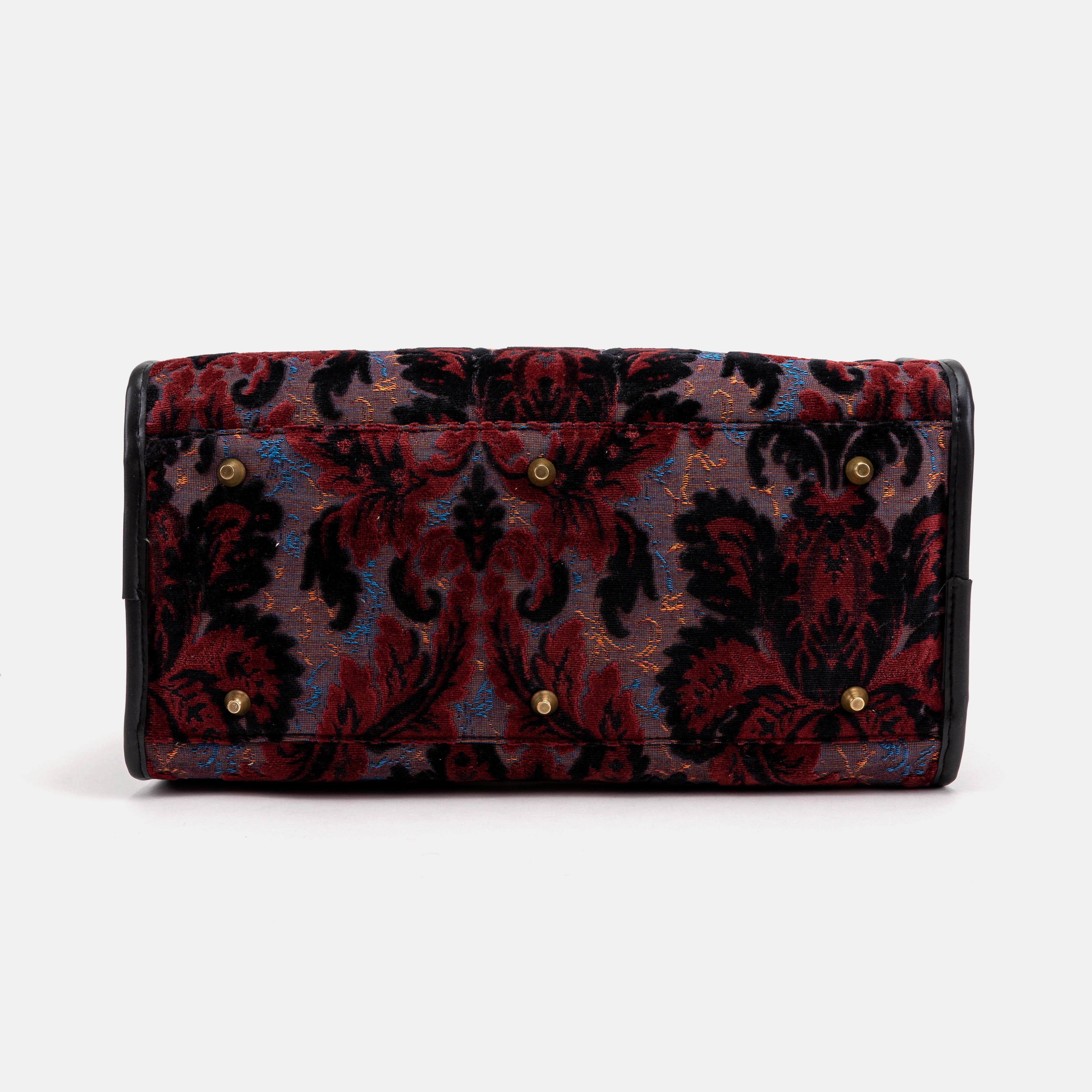 Travel Dog Carrier Burnout Velvet Revival Sephia of America bottom