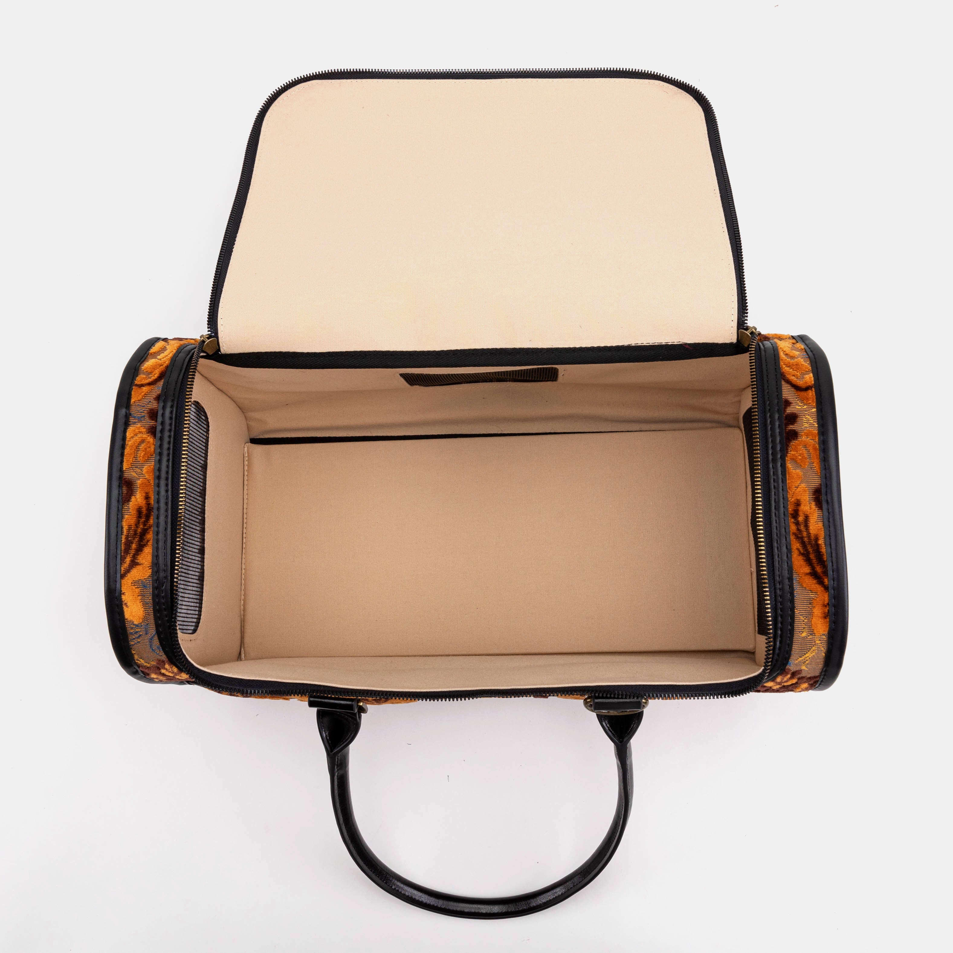 Travel Dog Carrier Burnout Velvet Revival Sienna of America inside