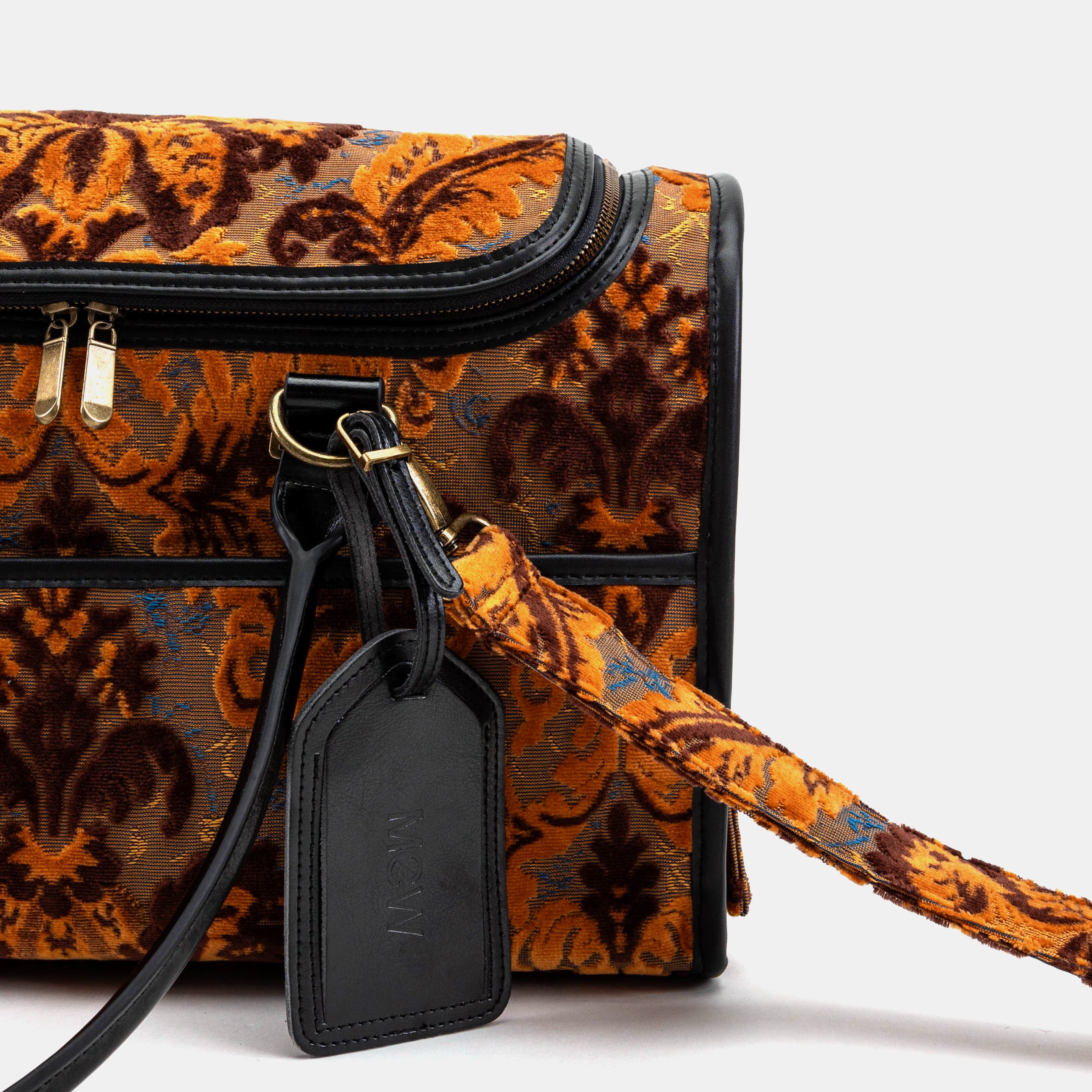 Travel Dog Carrier Burnout Velvet Revival Sienna of America clasp