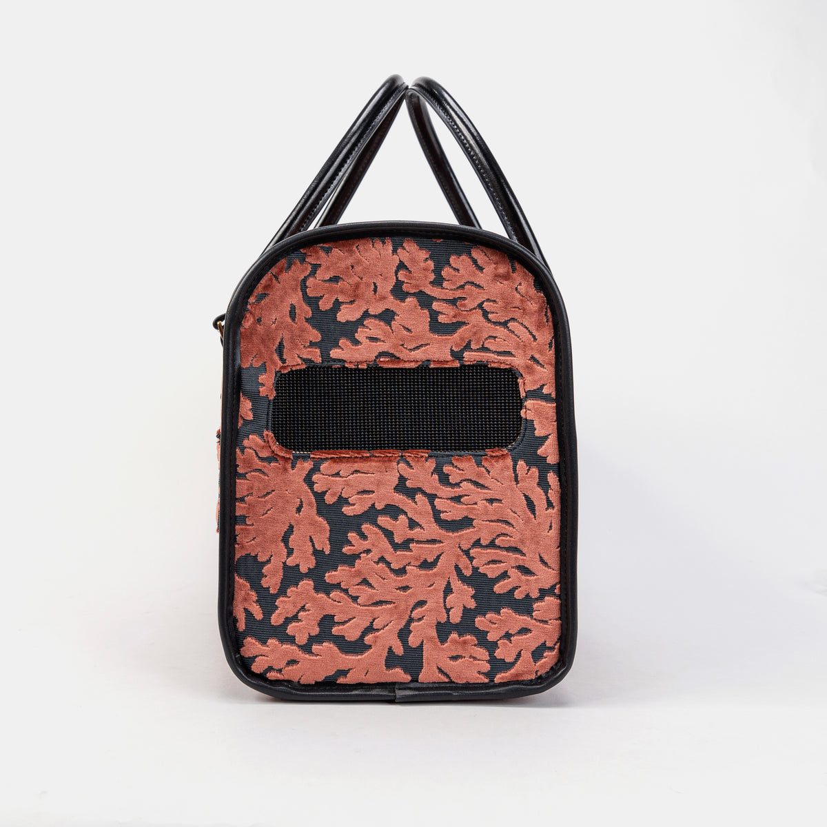 Travel Dog Carrier Bag Burnout Velvet St Tropez Scuba Coral of America Side Mesh