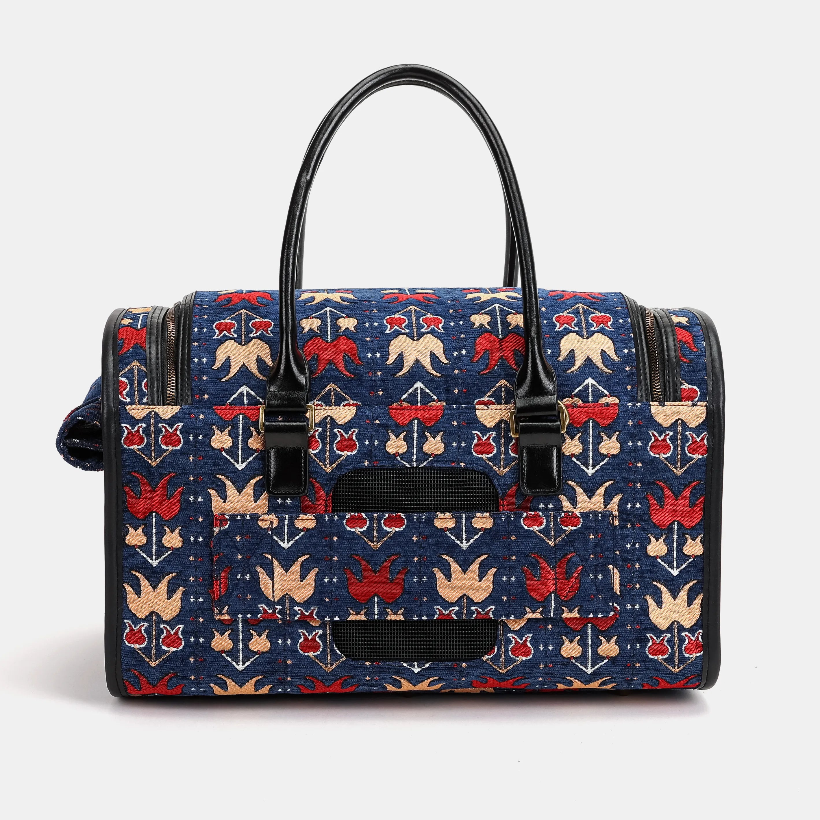 Travel Dog Carrier Bag | Poppy Bloom of America-back