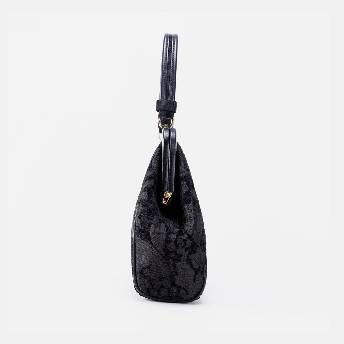 Victorian Blossom Black/Black Alma Satchel side