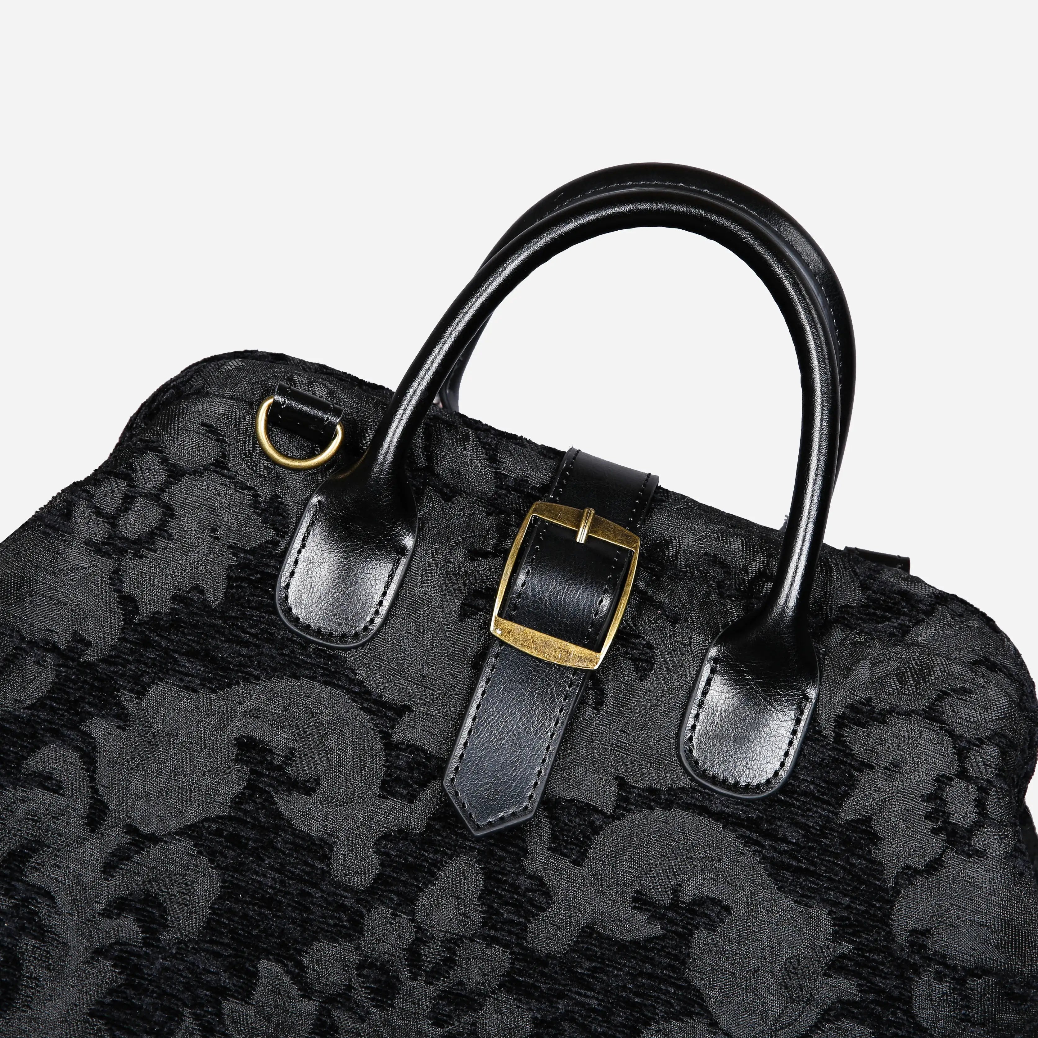 Victorian Blossom Black/Black Carpet Laptop Backpack of America details