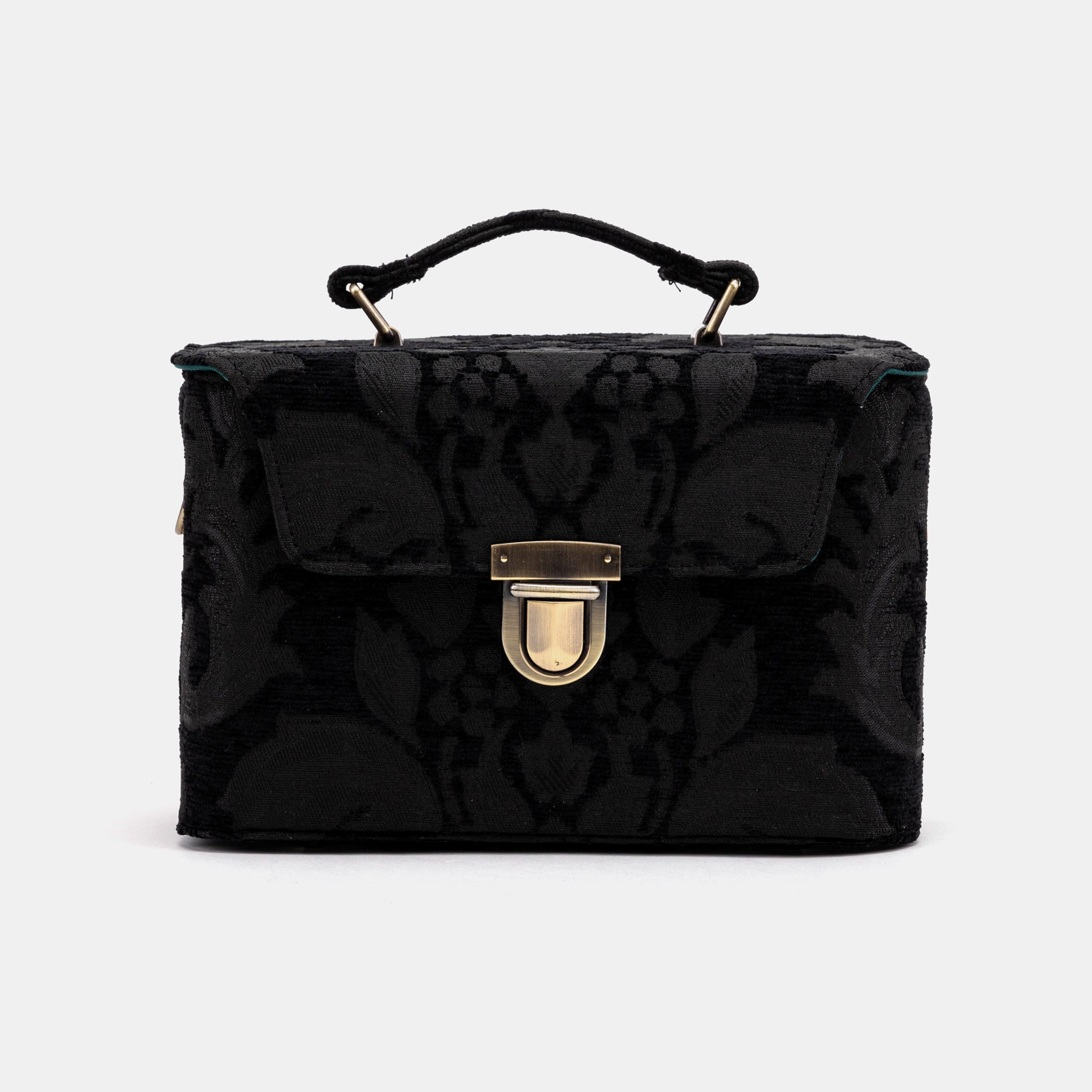 Victorian Blossom Black/Black Clara Medium Train Case of America front