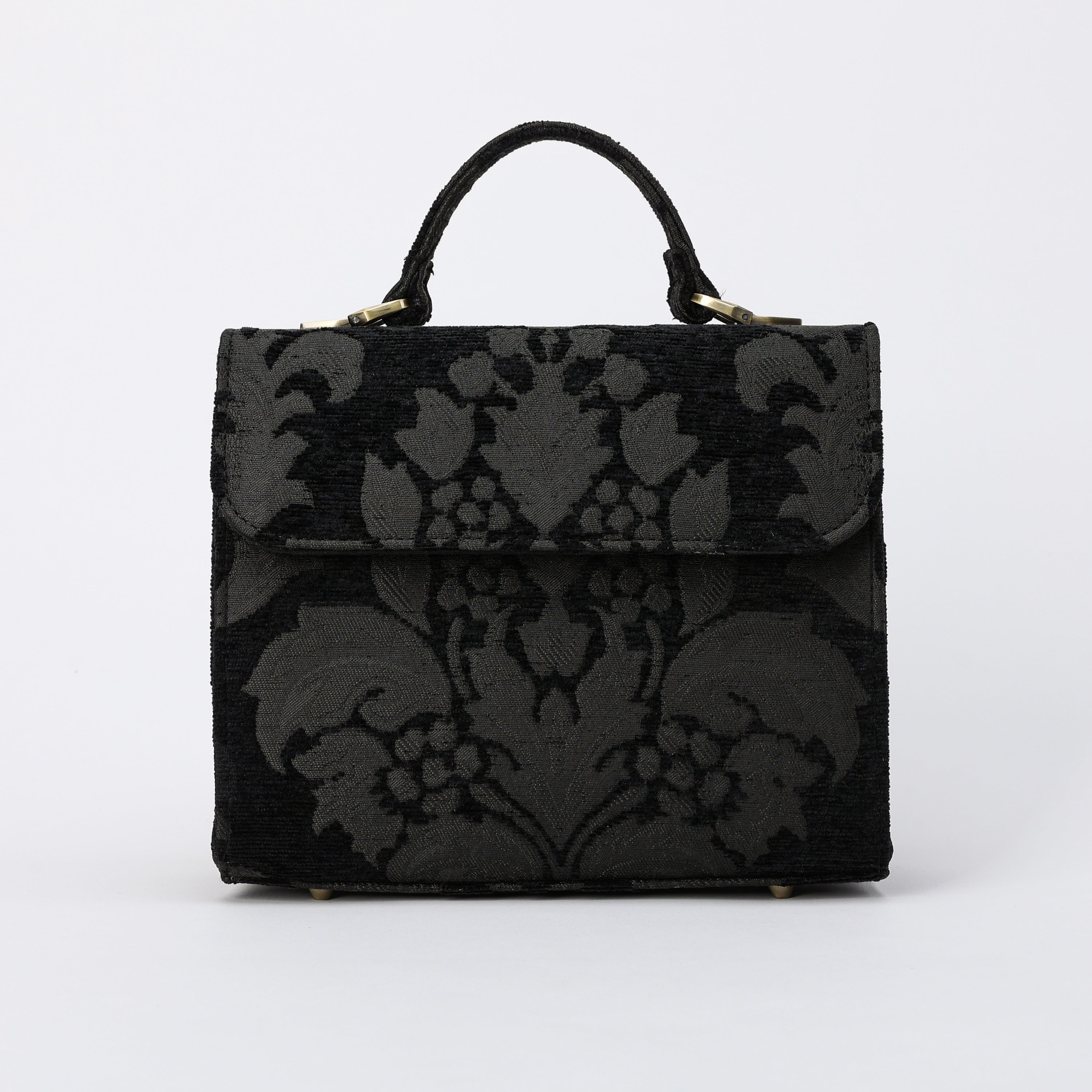 Victorian Blossom BLK/BLK Flap Satchel Carpetbag of America main