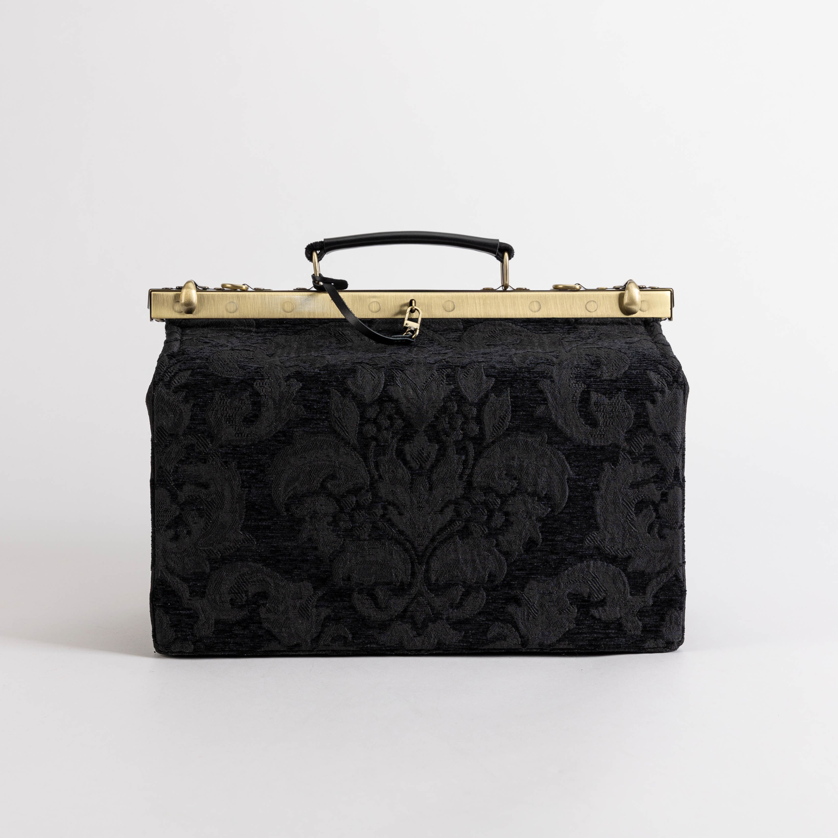 Victorian Blossom Black/Black Genevieve Carpet Gladstone Bag of America front