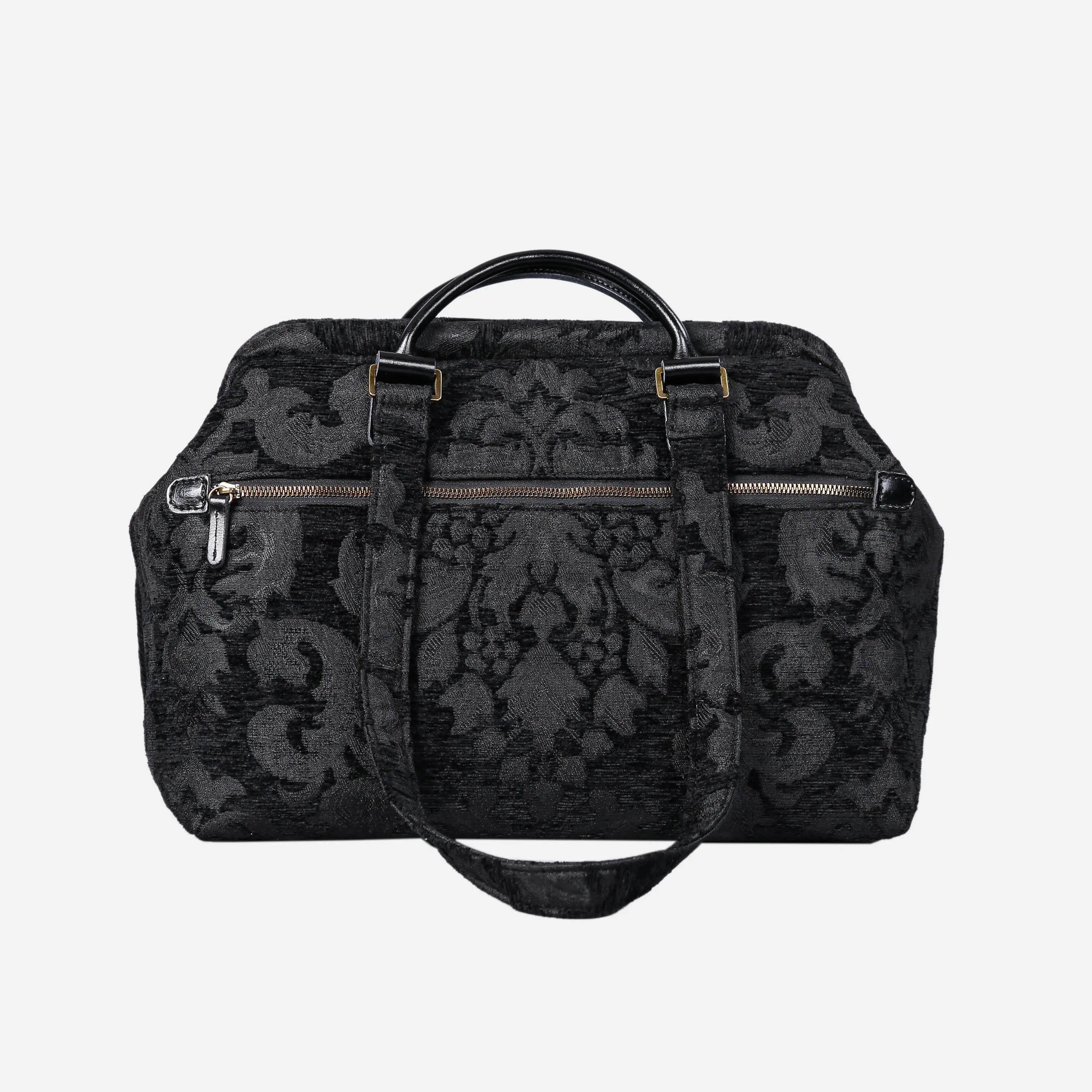 Victorian Blossom BLK/BLK Knitting Project Bag of America back