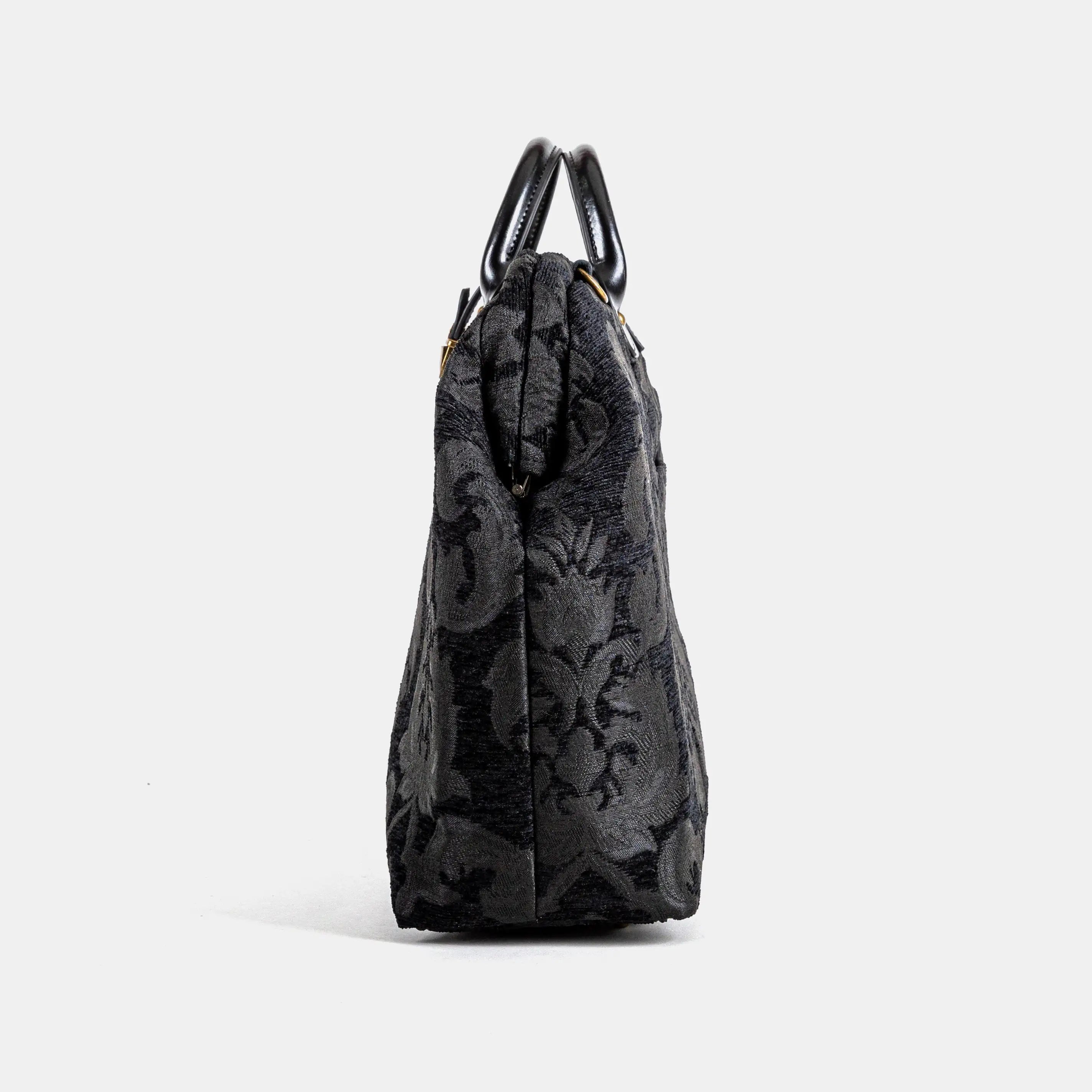 Victorian Blossom Black/Black Laptop Work Bag of America side