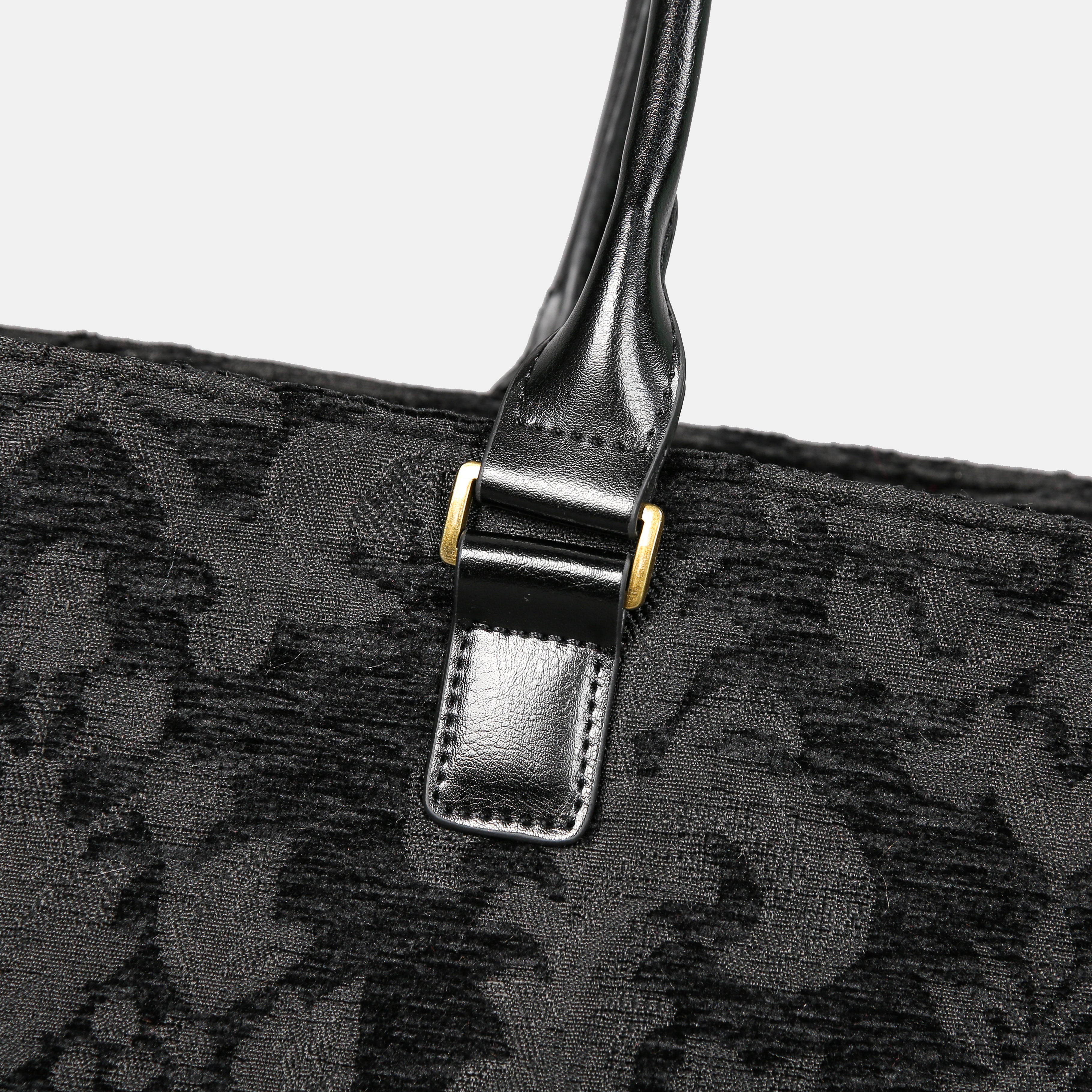Victorian Blossom Black Laptop Work Tote of America detail