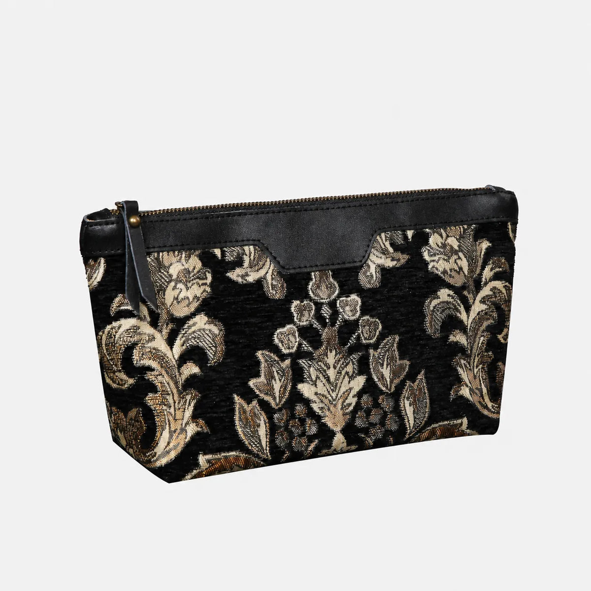 Vicotian Blossom Black Gold Carpet Makeup Bag Carpetbag of America front