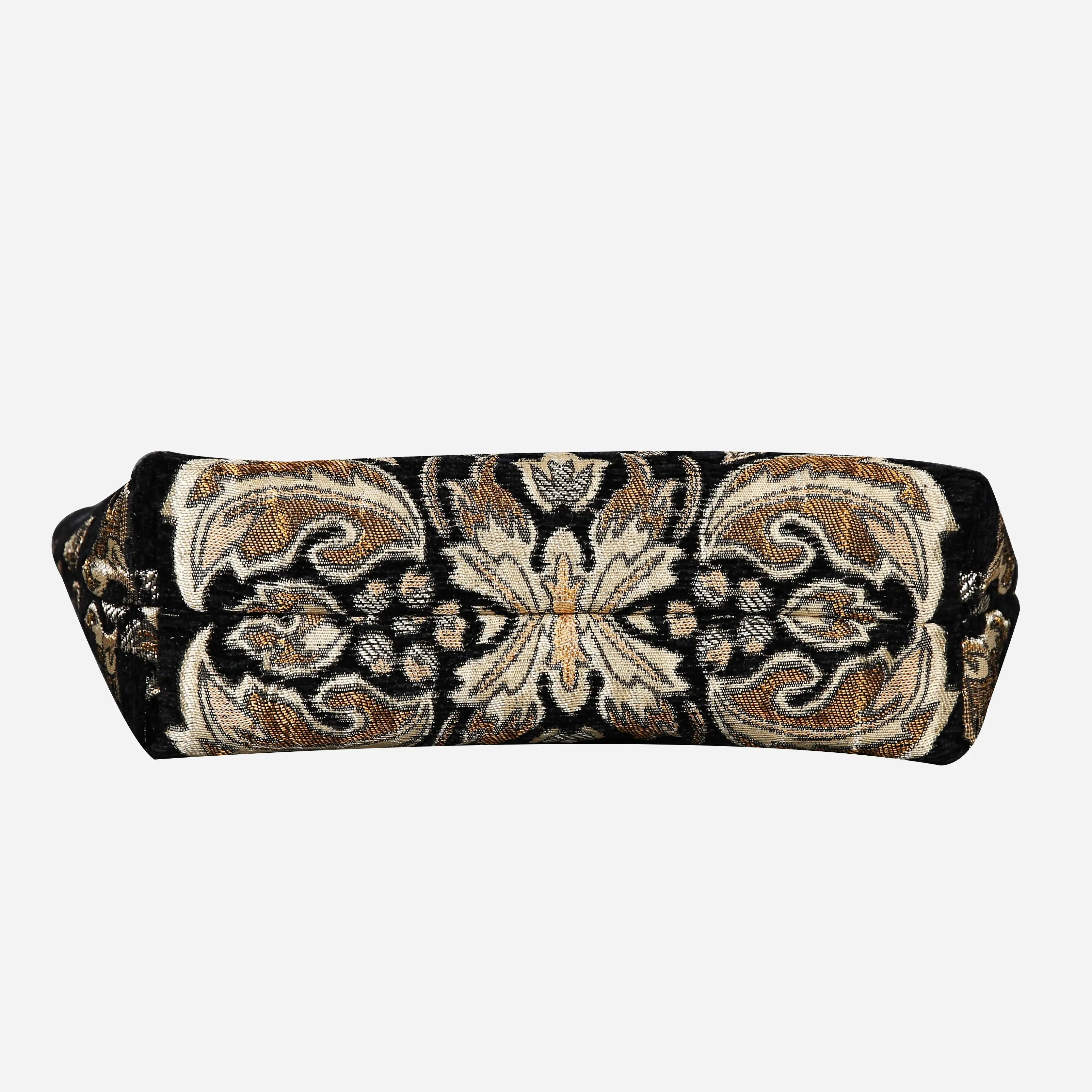 Vicotian Blossom Black Gold Carpet Makeup Bag Carpetbag of America bottom