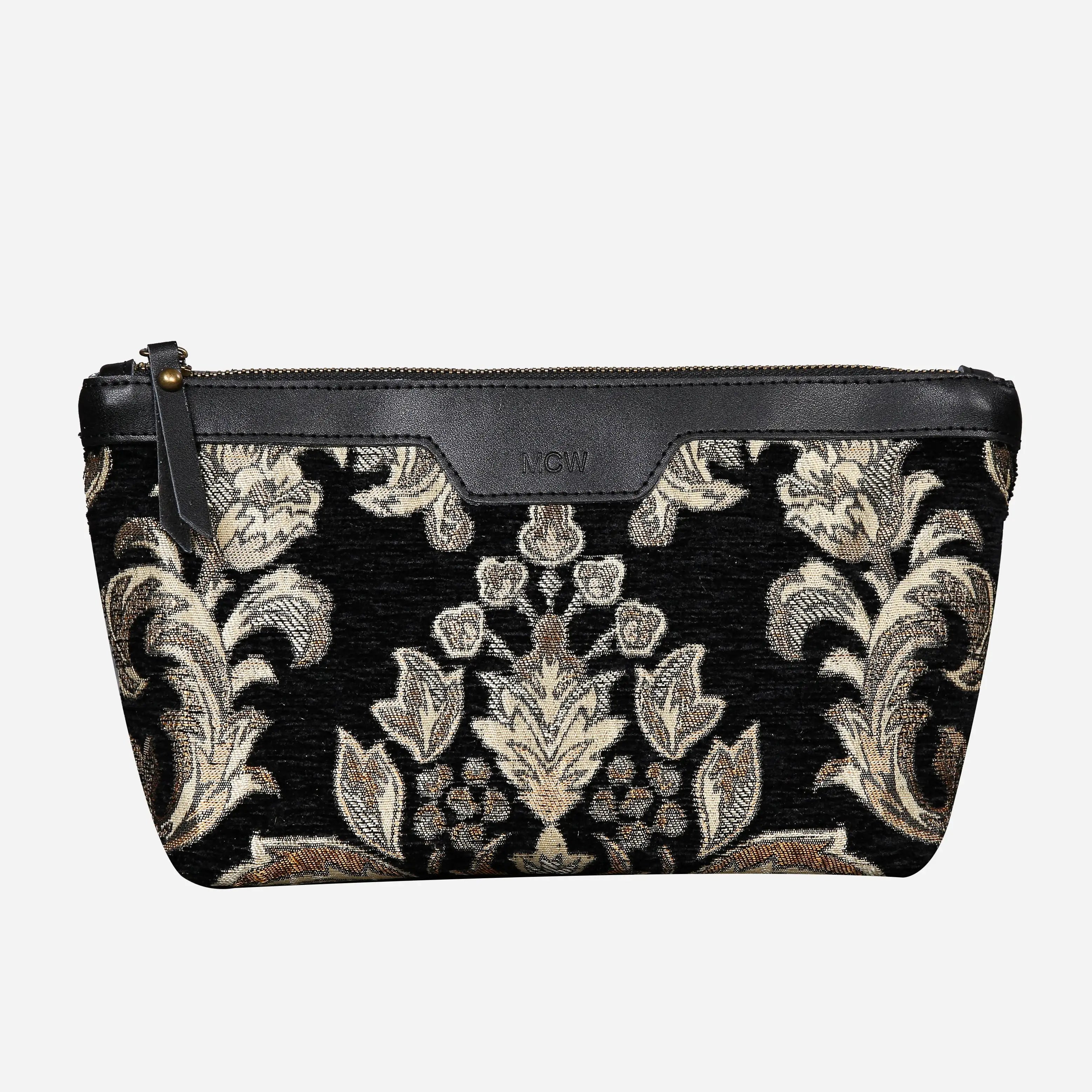 Vicotian Blossom Black Gold Carpet Makeup Bag Carpetbag of America main