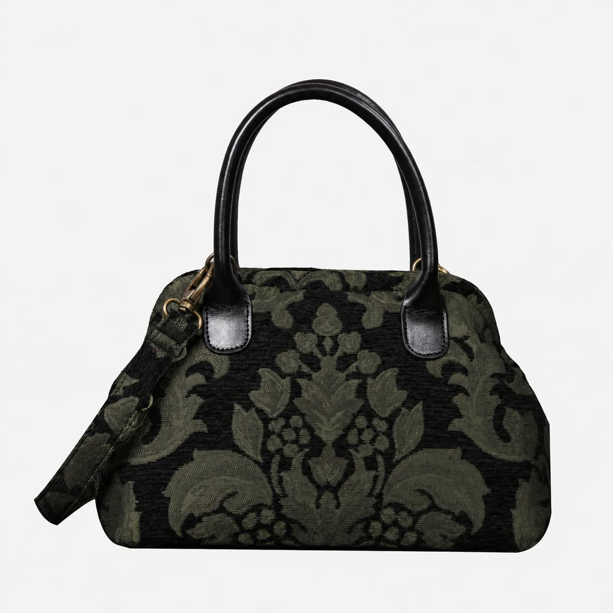 Victorian Blossom Black/Green Carpet Satchel carpet bag MCW Handmade of America main