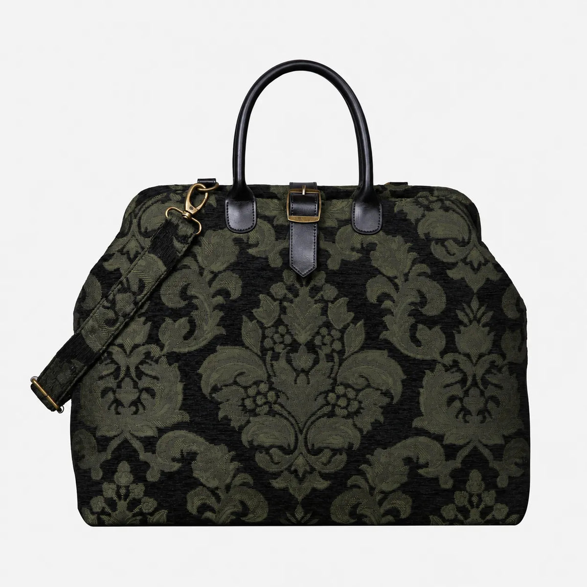 Victorian Blossom Black Green Mary Poppins Weekender Carpetbag main