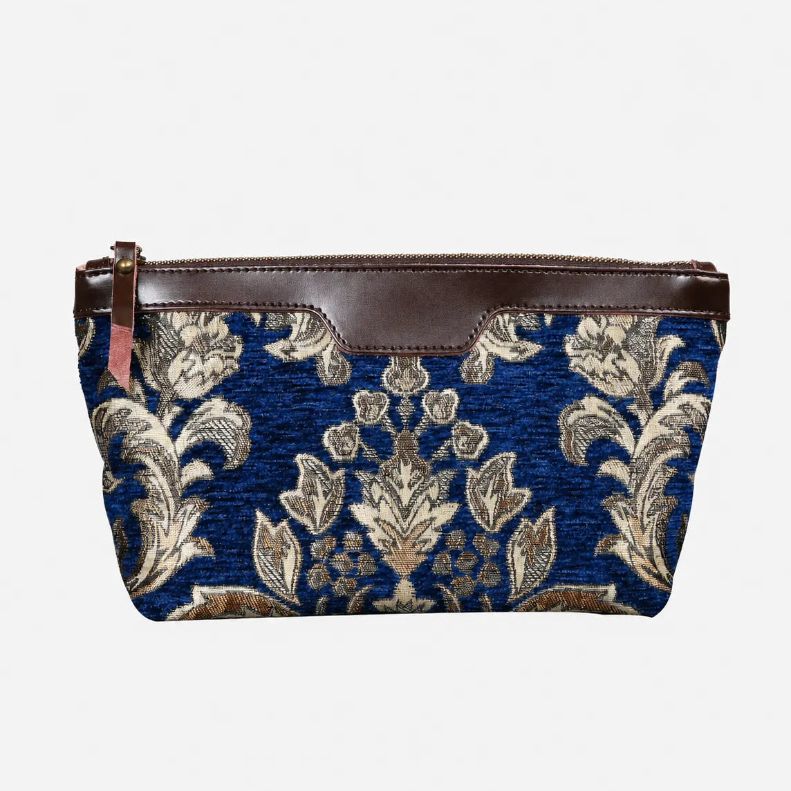 Victorian Blossom Blue Gold Carpet Makeup Bag Carpetbag of America main