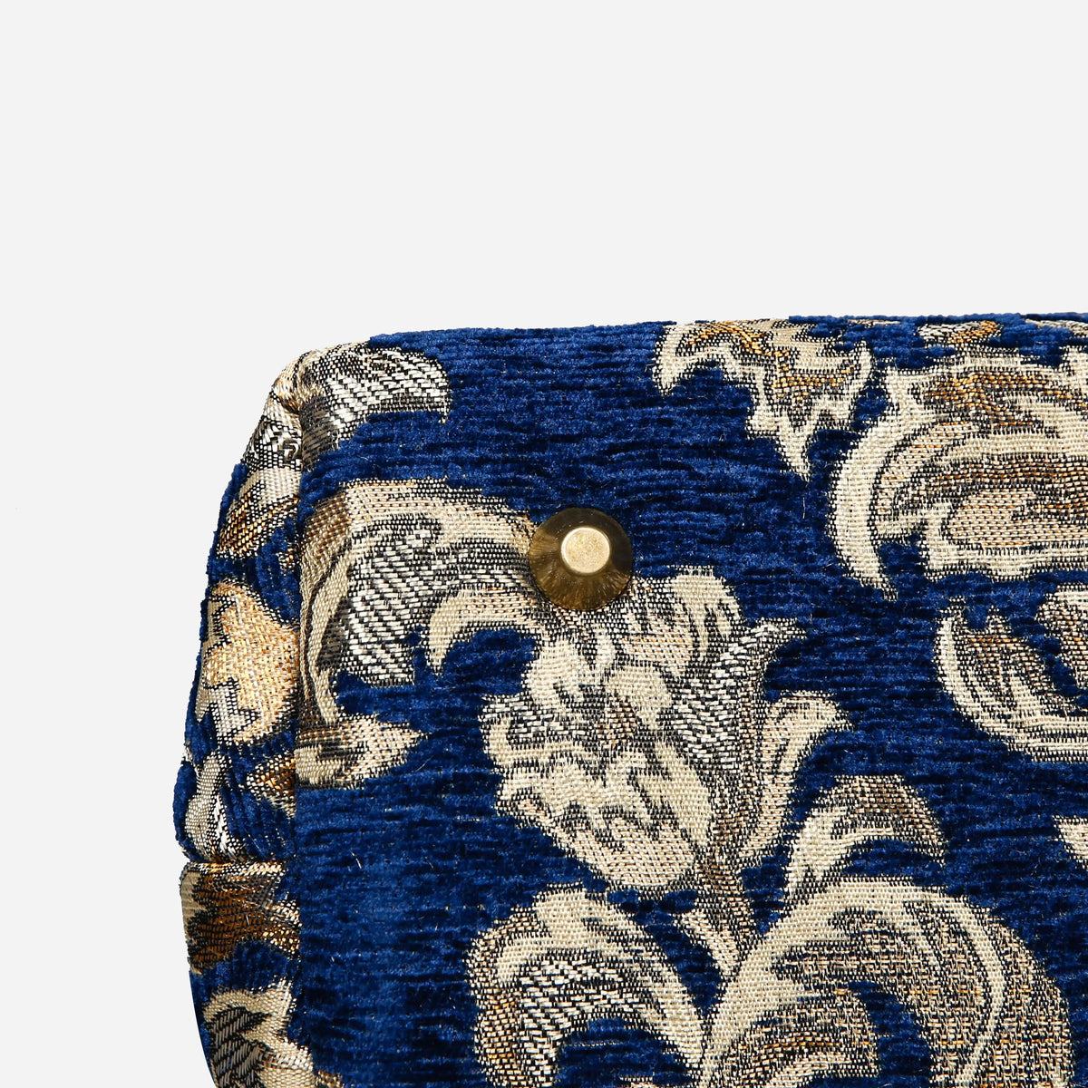 Victorian Blossom BLUE-GOLD Carpet Satchel carpet bag MCW Handmade of America bottom