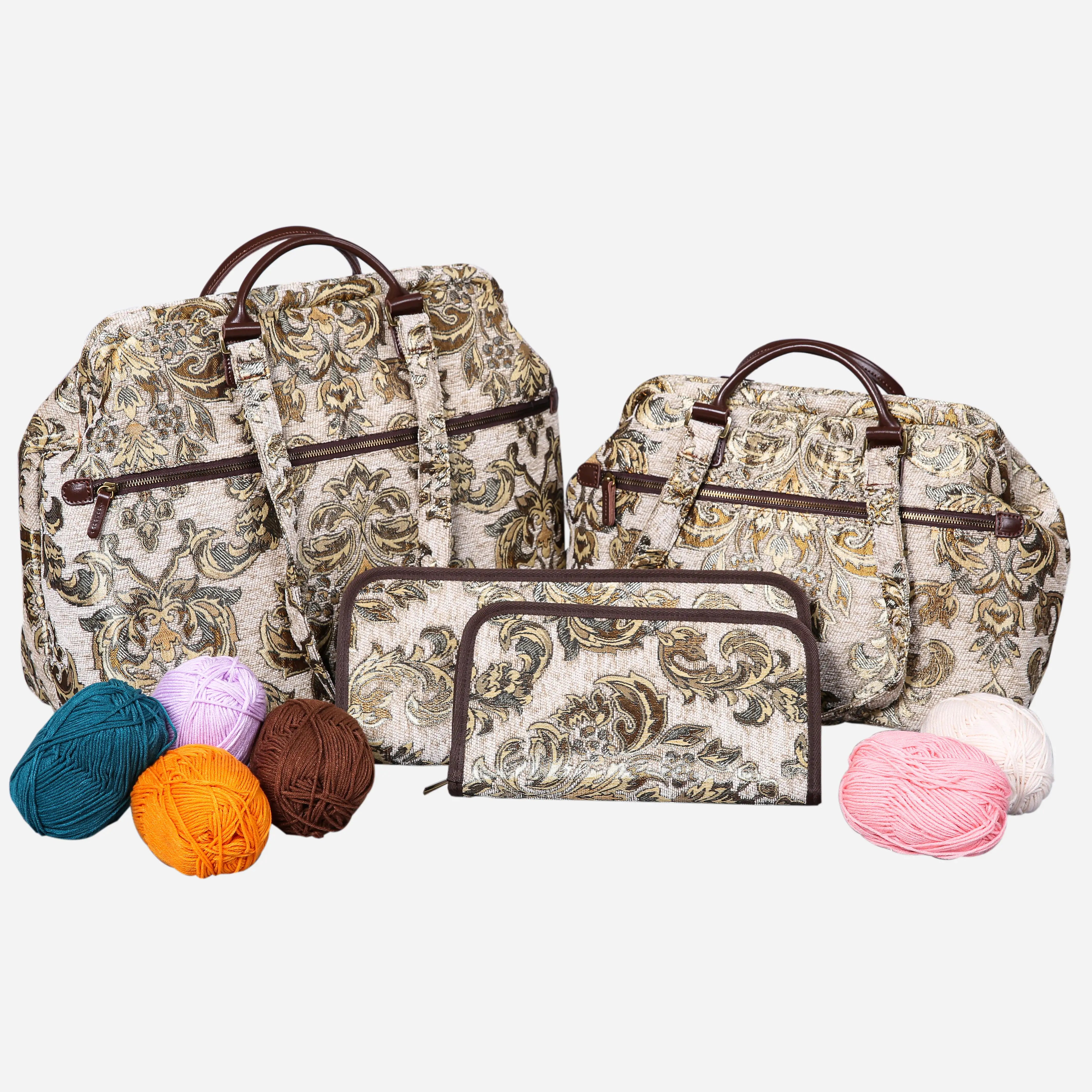 Victorian Blossom C-G Knitting Project Bag of America-set