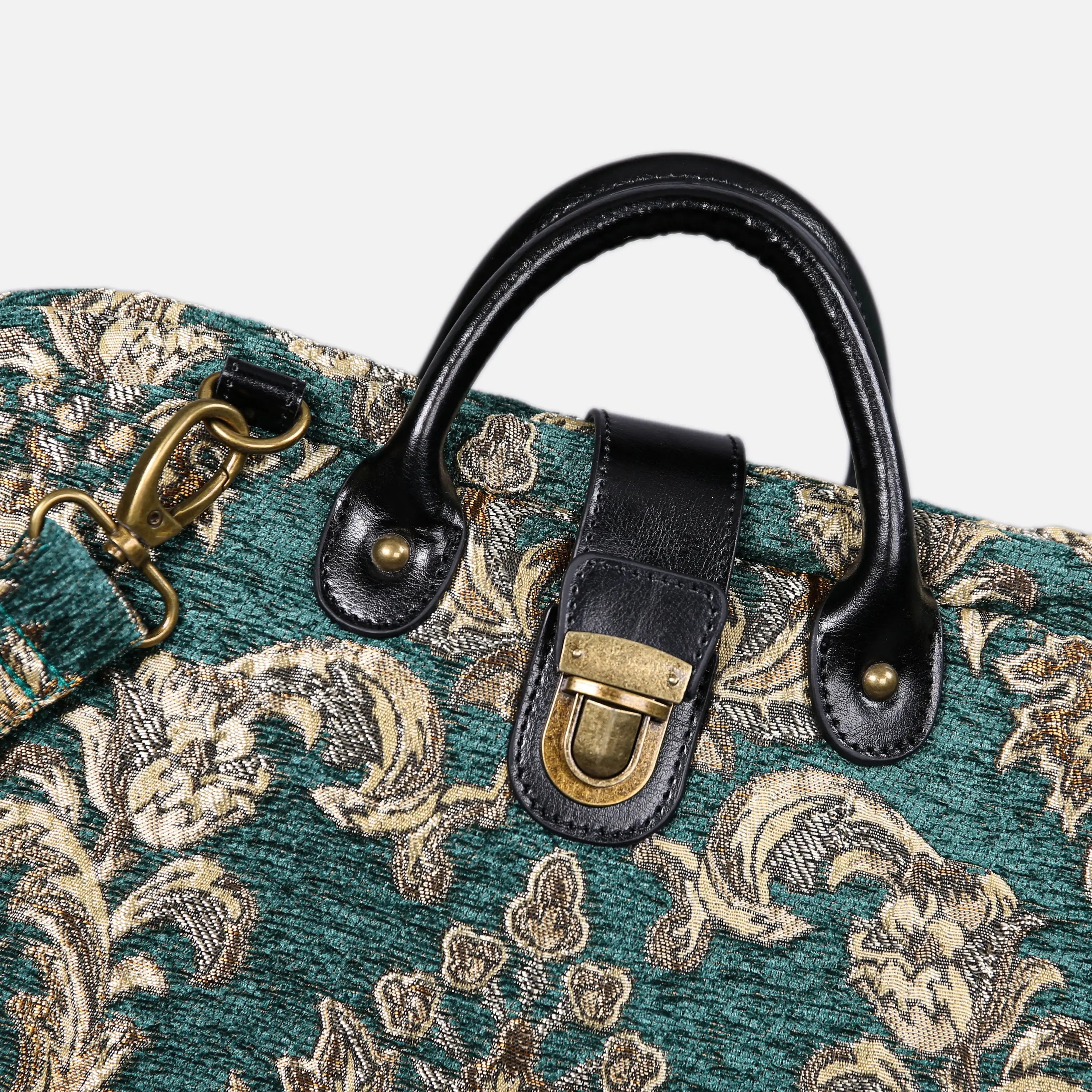 Luxury Damask Blue carpet bag of America handle