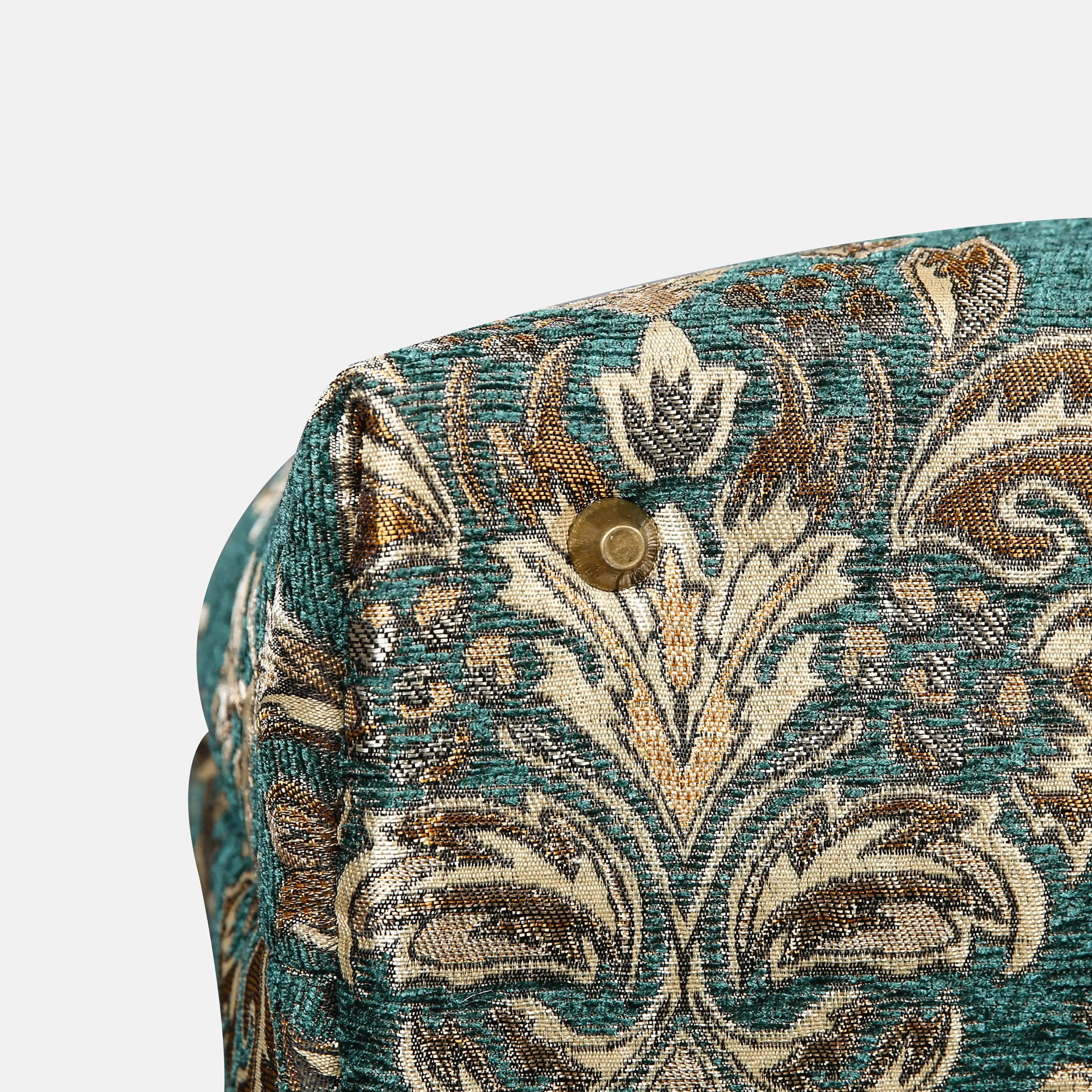 Victorian Blossom Green-Gold Mary Poppins Weekender Carpetbag bottom