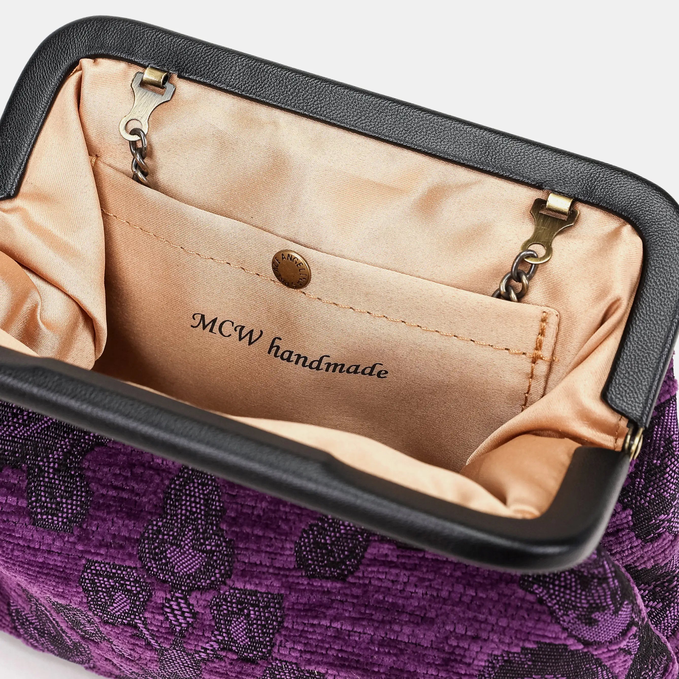 Victorian Blossom Purple Alma Clutch Carpetbag of America details