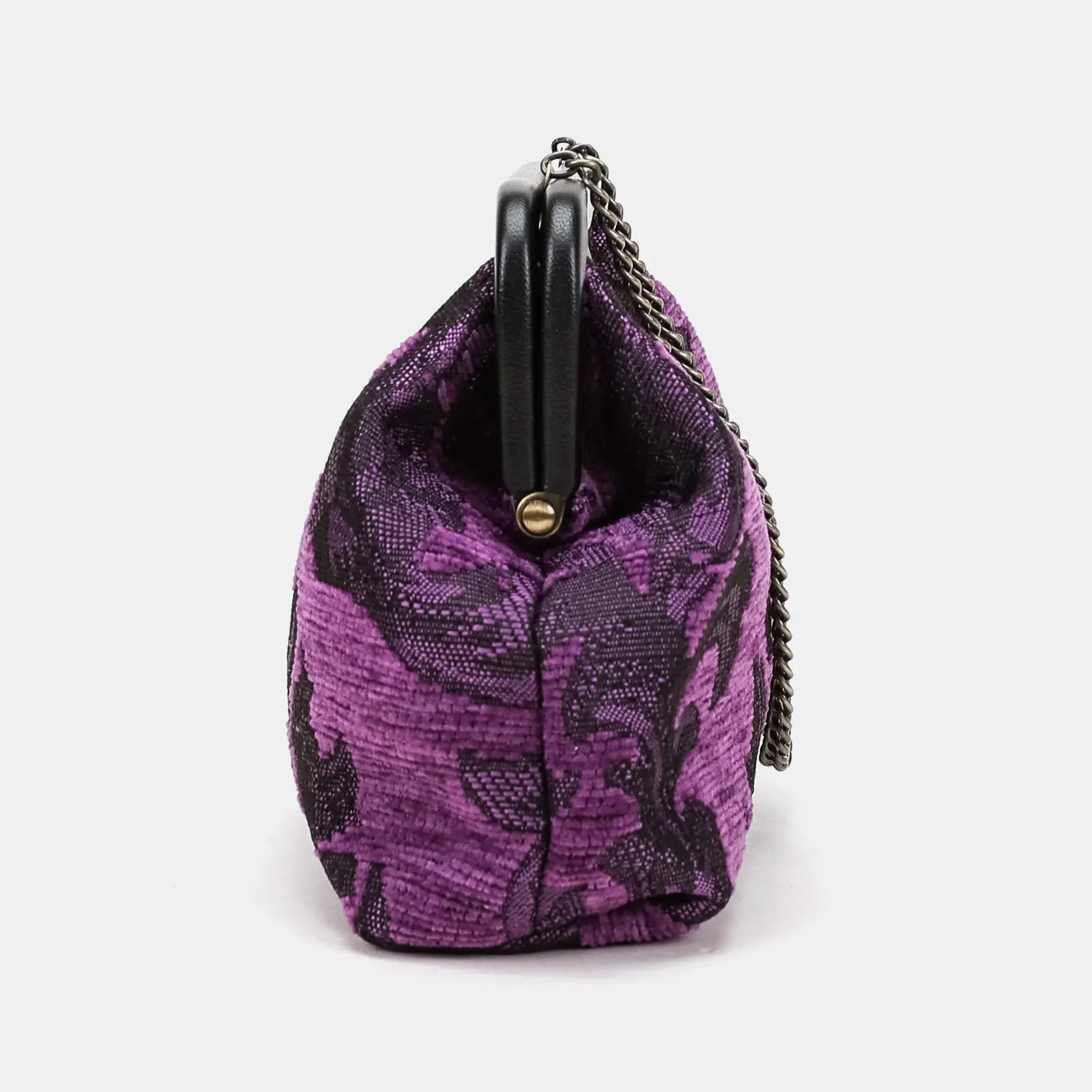 Victorian Blossom Purple Alma Clutch Carpetbag of America side