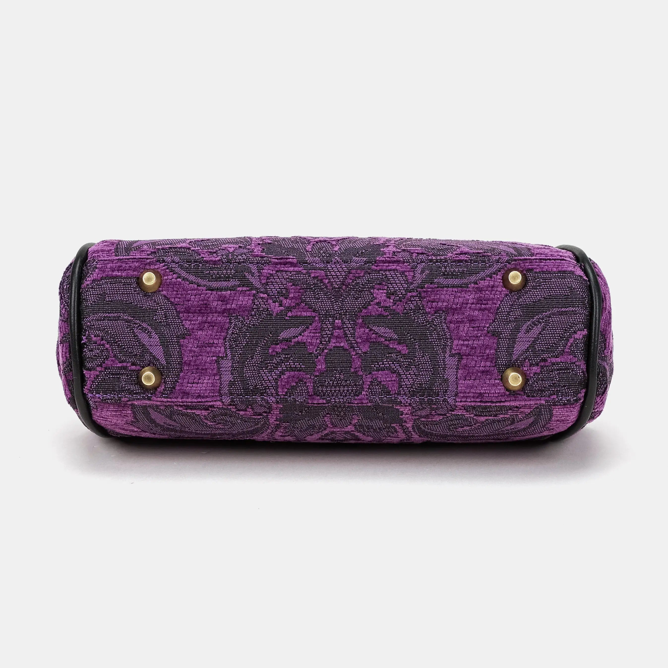 Victorian Blossom Purple Alma Satchel Carpetbag of America bottom