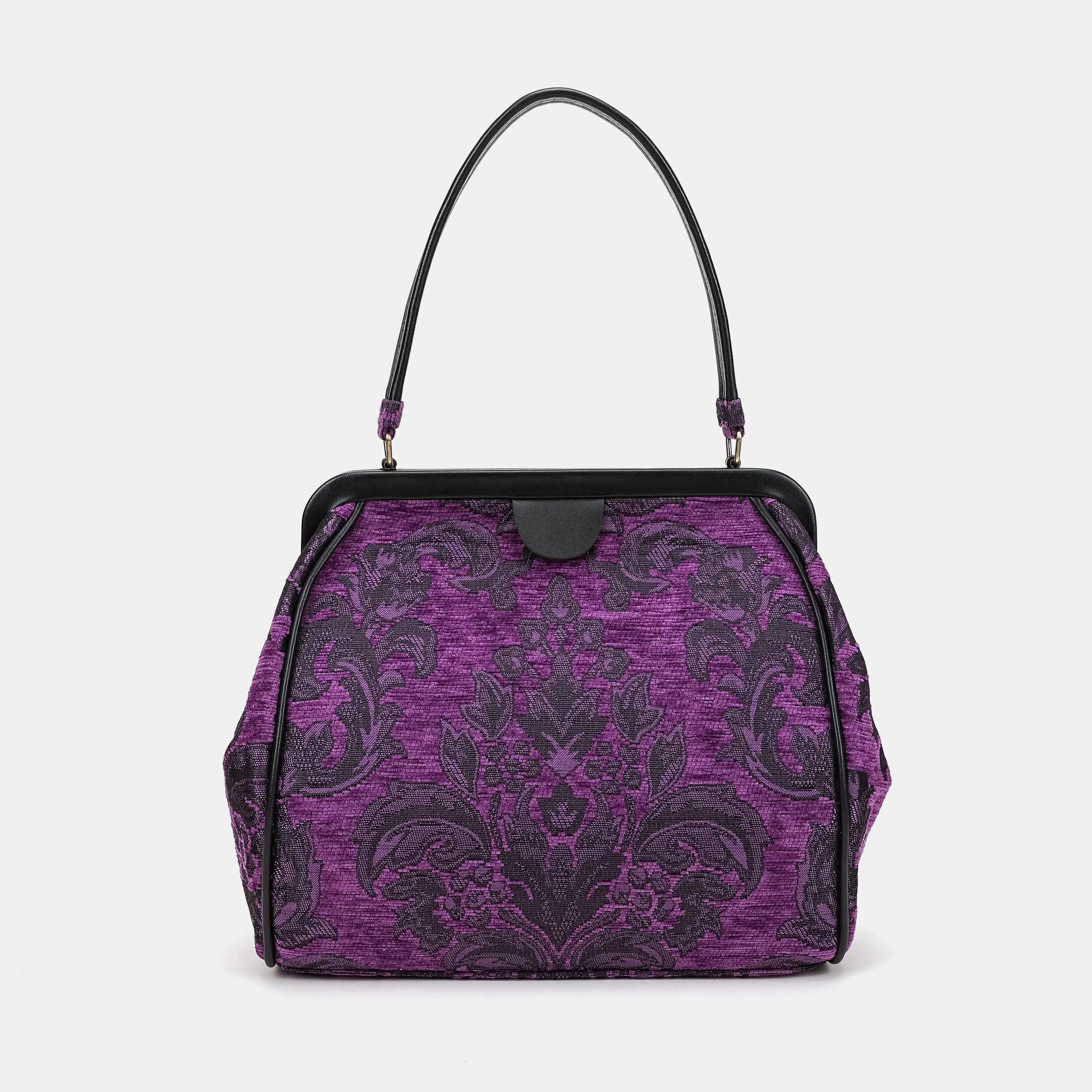 Victorian Blossom Purple Alma Shoulder Bag Carpetbag of America main
