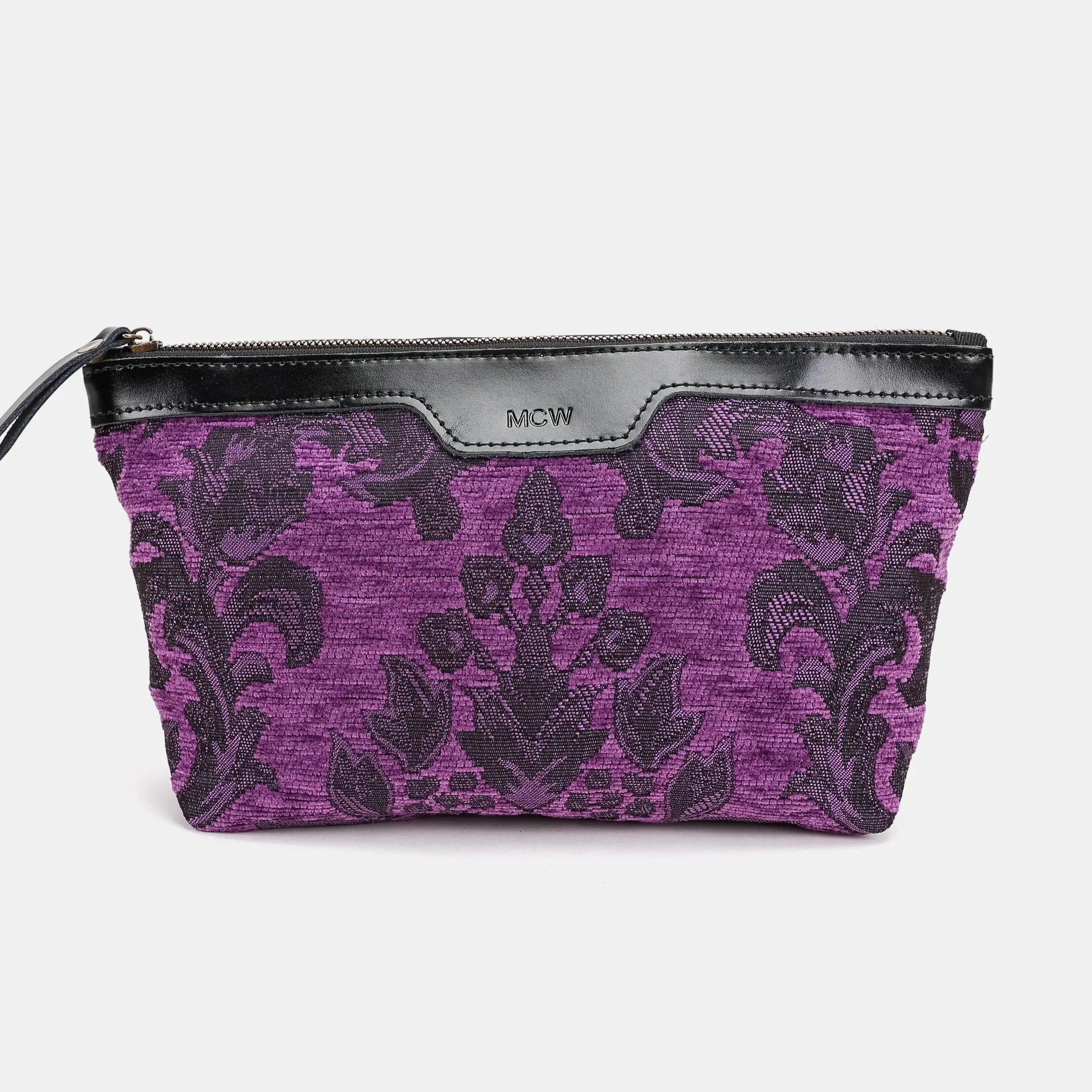 Victorian Blossom Purple Carpet Makeup Bag Carpetbag of America-main