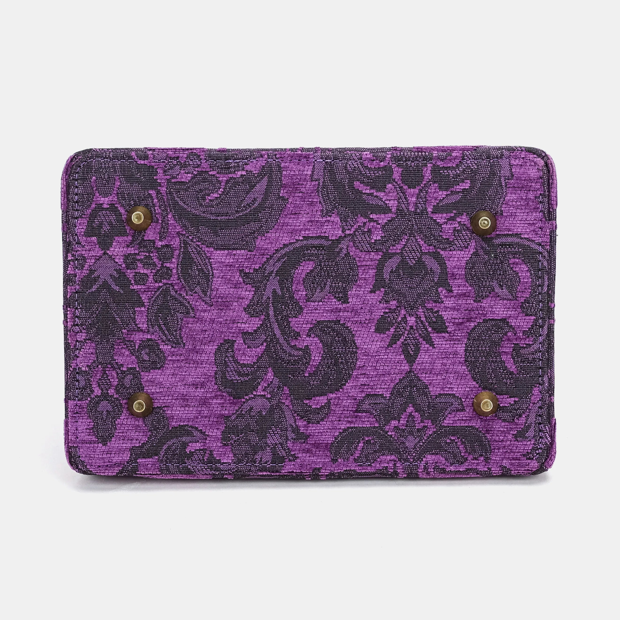 Victorian Blossom Purple Cecile Carpet Purse Gladstone Bag of America bottom