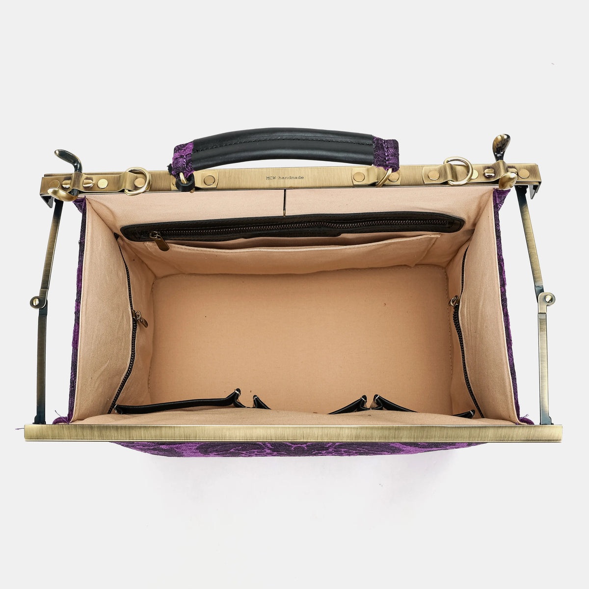 Victorian Blossom Purple Celine Carpet Gladstone Bag of America inside