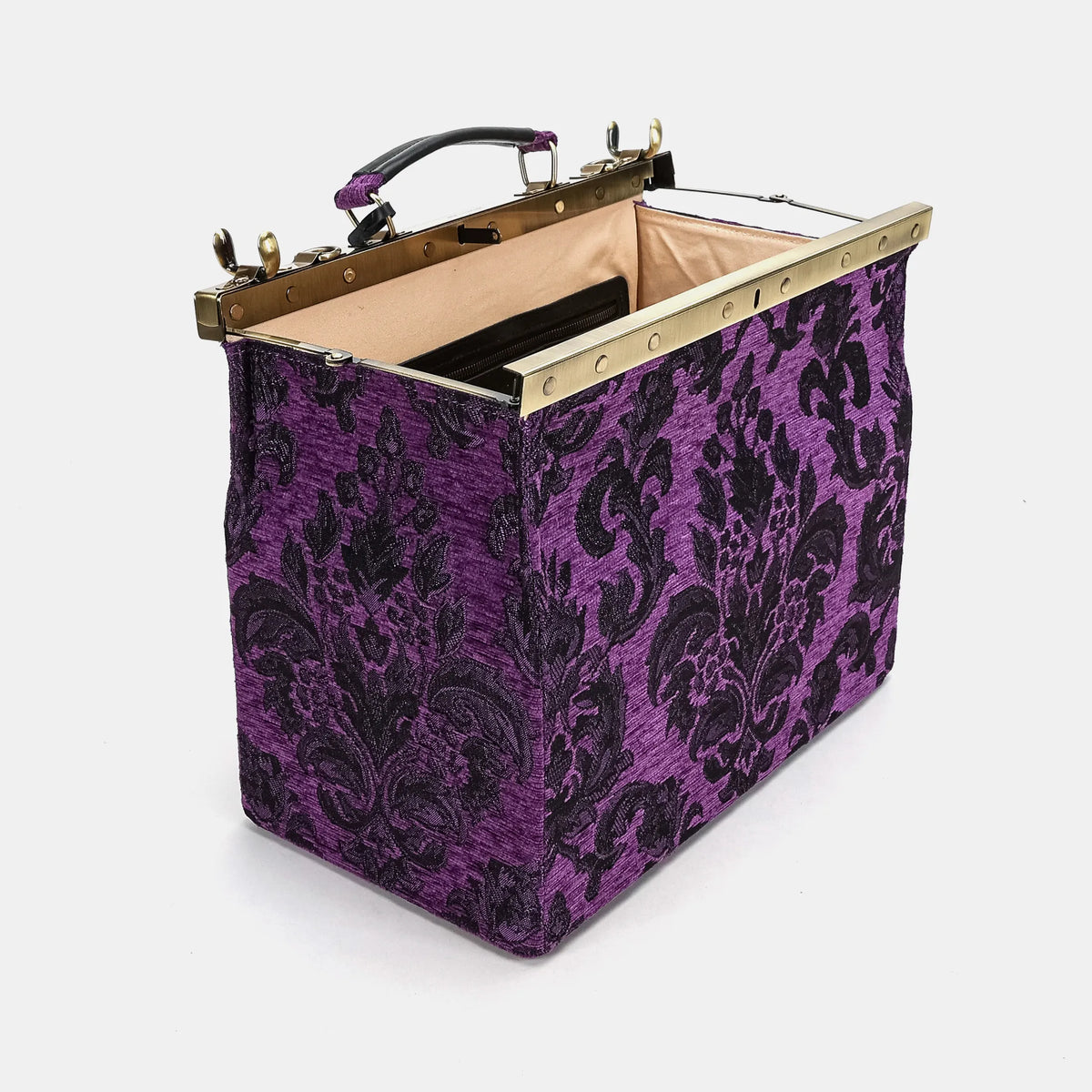 Victorian Blossom Purple Genevieve Carpet Gladstone Bag of America open