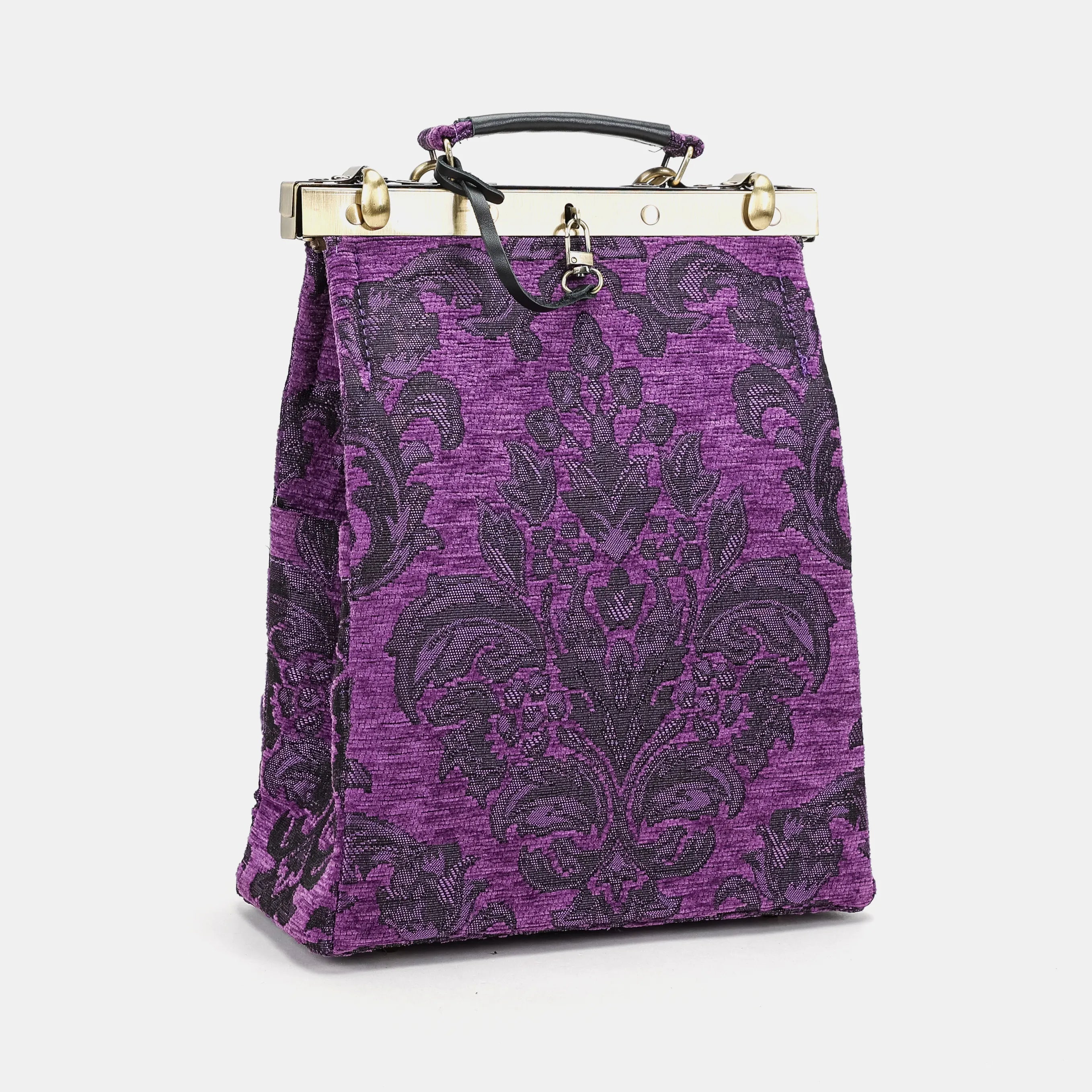 Victorian Blossom Purple Helena Carpet Backpack Gladstone Bag of America side